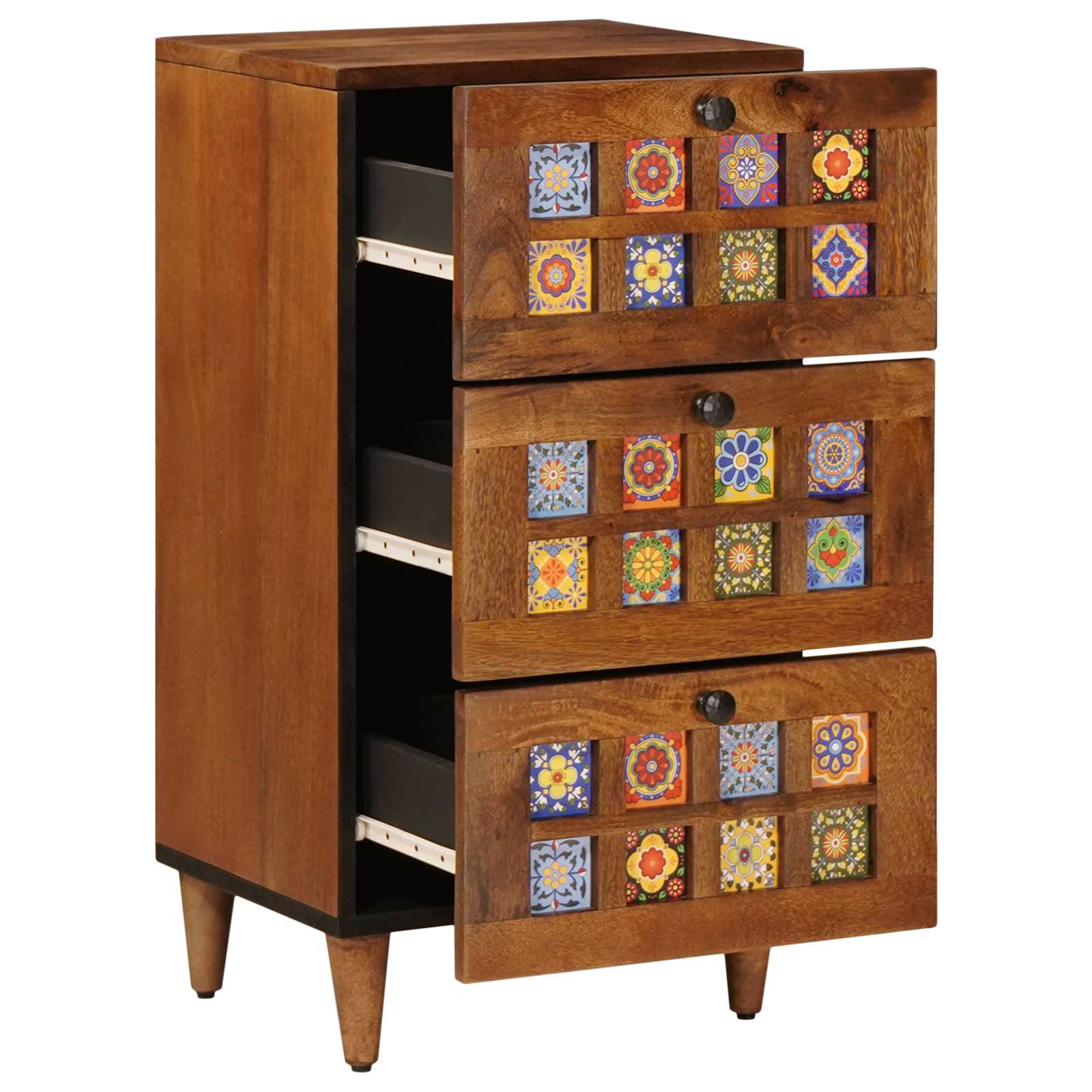 Buffet avec tiroir Noyer 40 x 33 x 75 cm Bois de mangue massif - XIOS