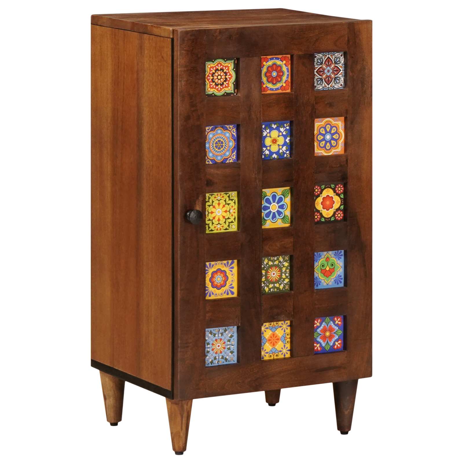 Buffet avec porte Noyer 40 x 33 x 75 cm Bois de mangue massif - XIOS