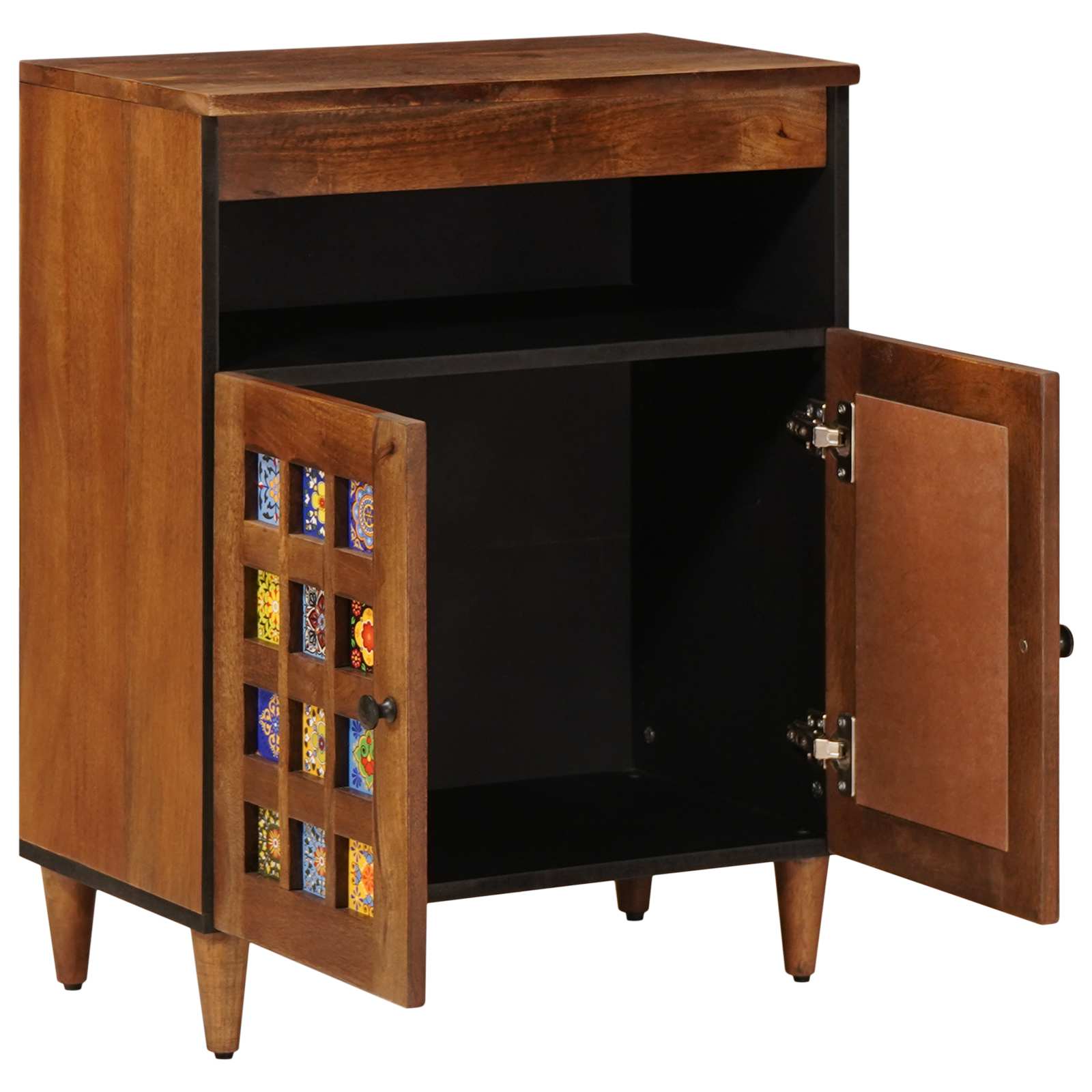 Buffet avec porte Noyer 60 x 33 x 75 cm Bois de mangue massif - XIOS