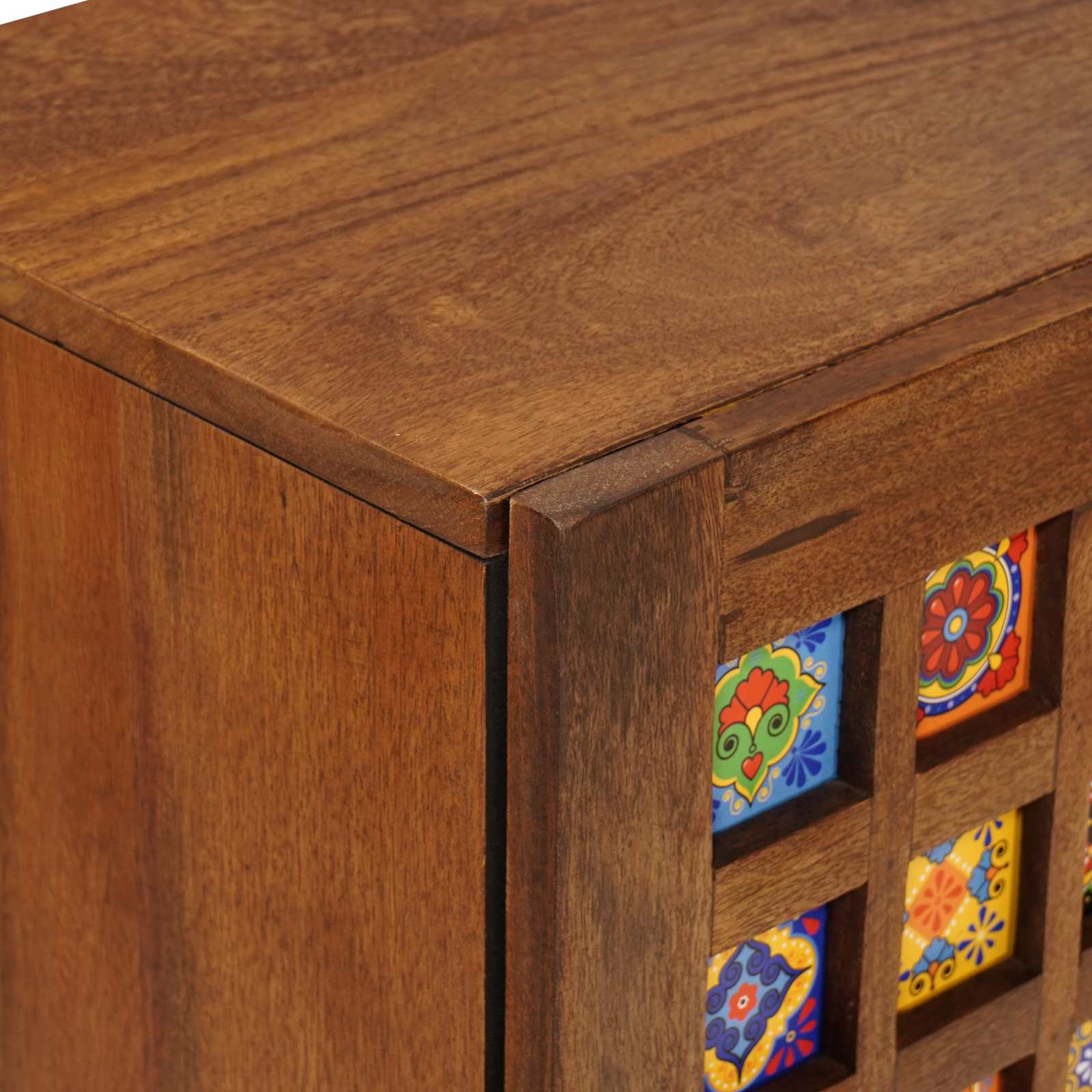 Buffet avec porte Noyer 60 x 33 x 75 cm Bois de mangue massif - XIOS