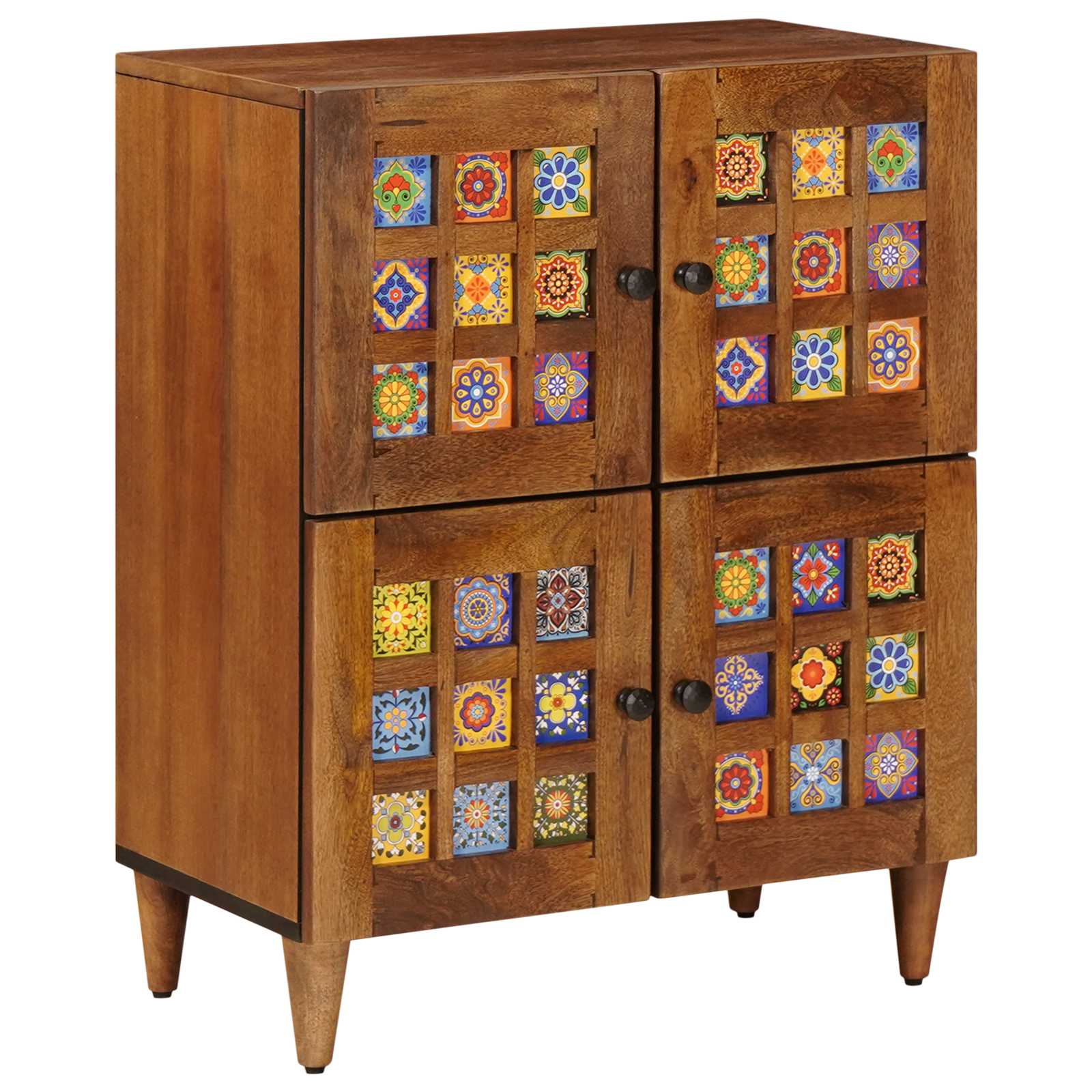 Buffet avec porte Noyer 60 x 33 x 75 cm Bois de mangue massif - XIOS