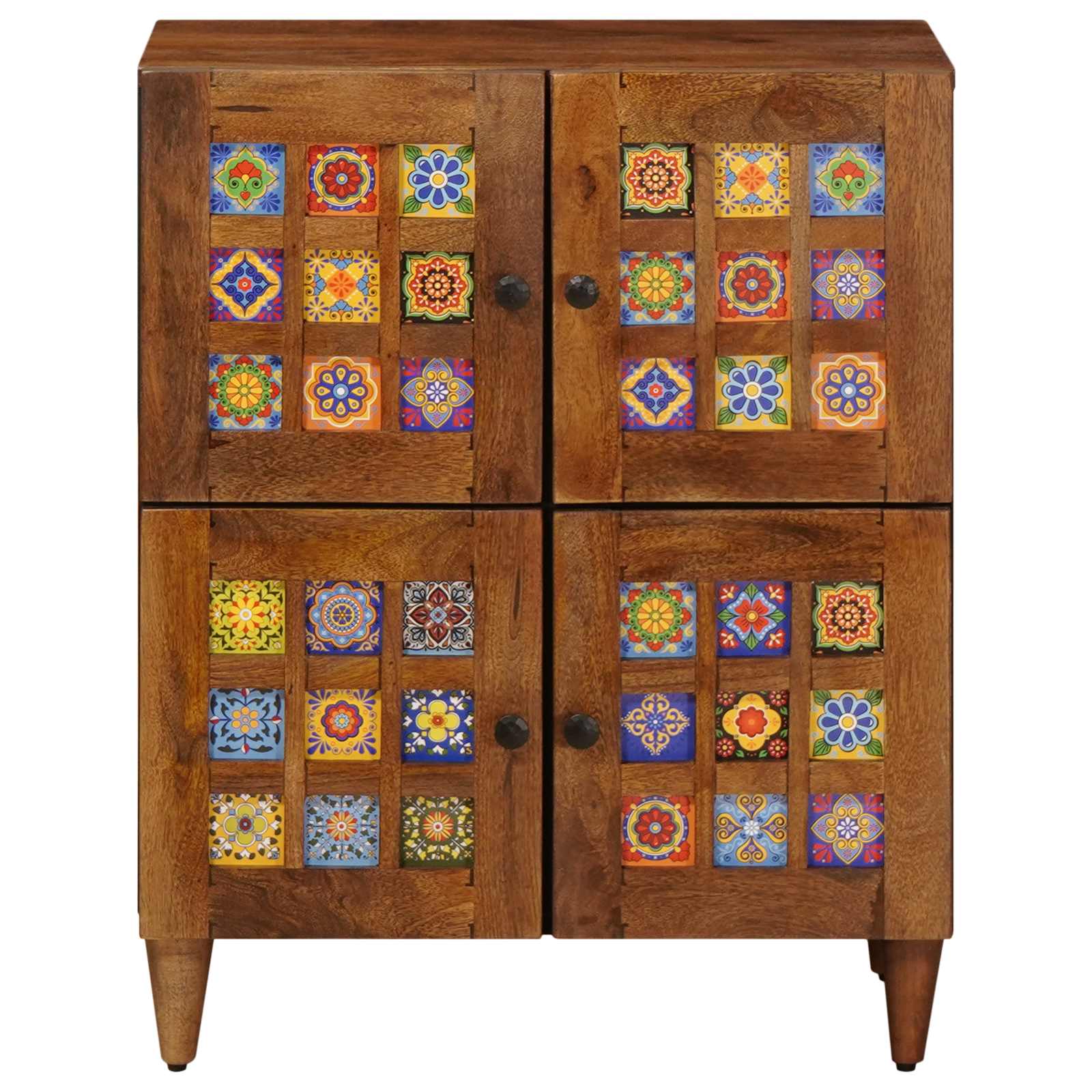 Buffet avec porte Noyer 60 x 33 x 75 cm Bois de mangue massif - XIOS