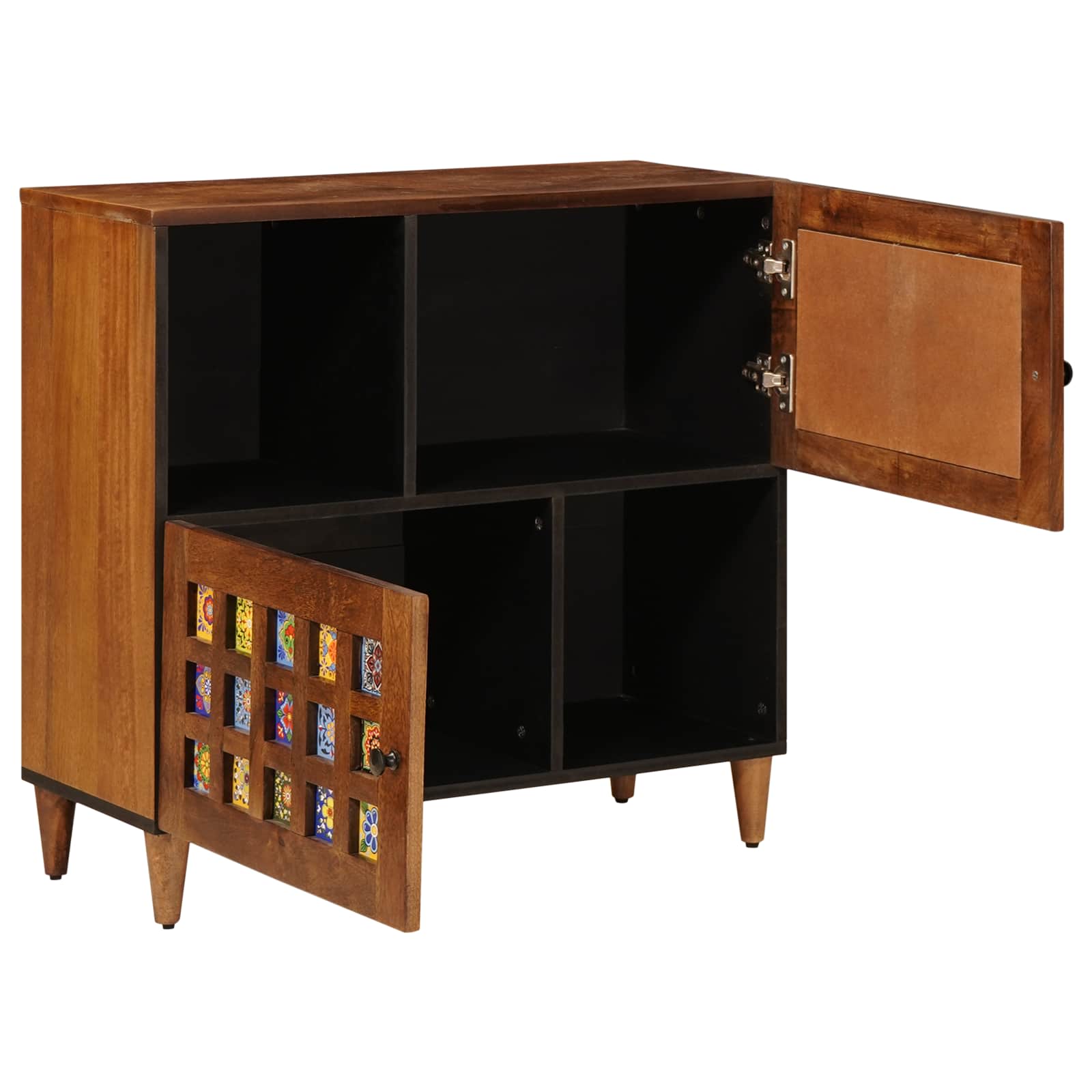 Buffet avec porte Noyer 80 x 33 x 75 cm Bois de mangue massif - XIOS