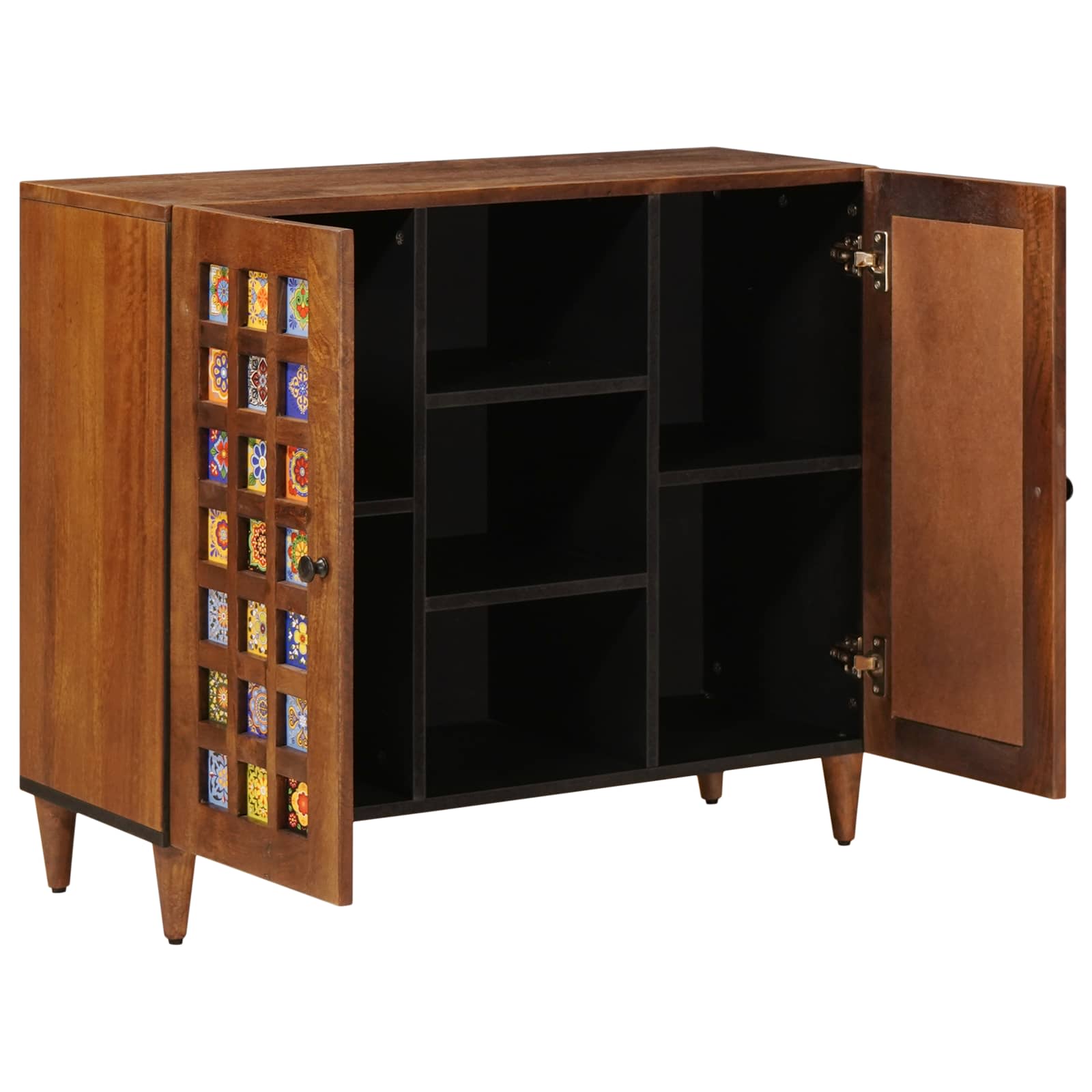 Buffet avec porte Noyer 90 x 33,5 x 75 cm Bois de mangue massif - XIOS