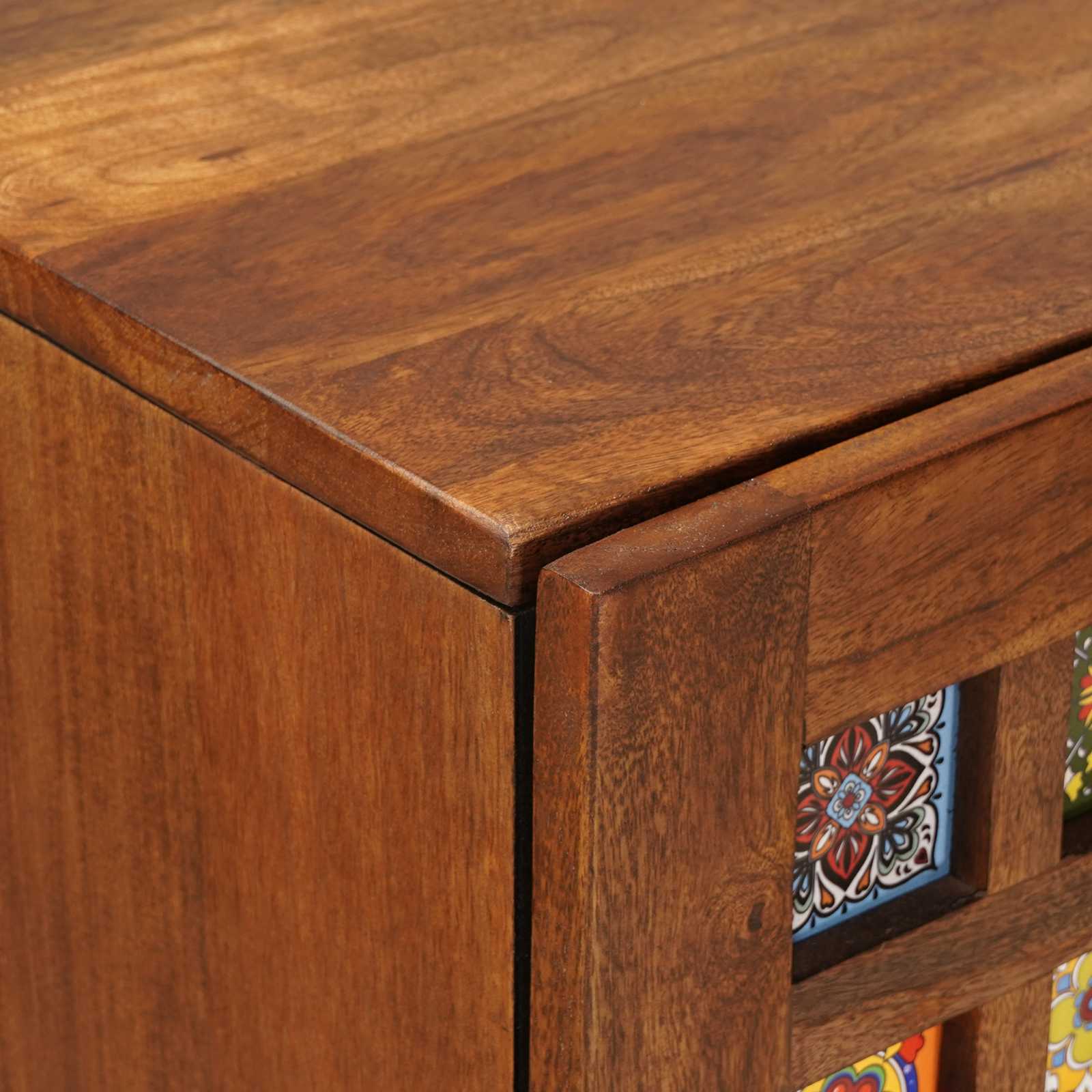 Haut Armoire Noyer 40 x 33 x 110 cm Bois de mangue massif