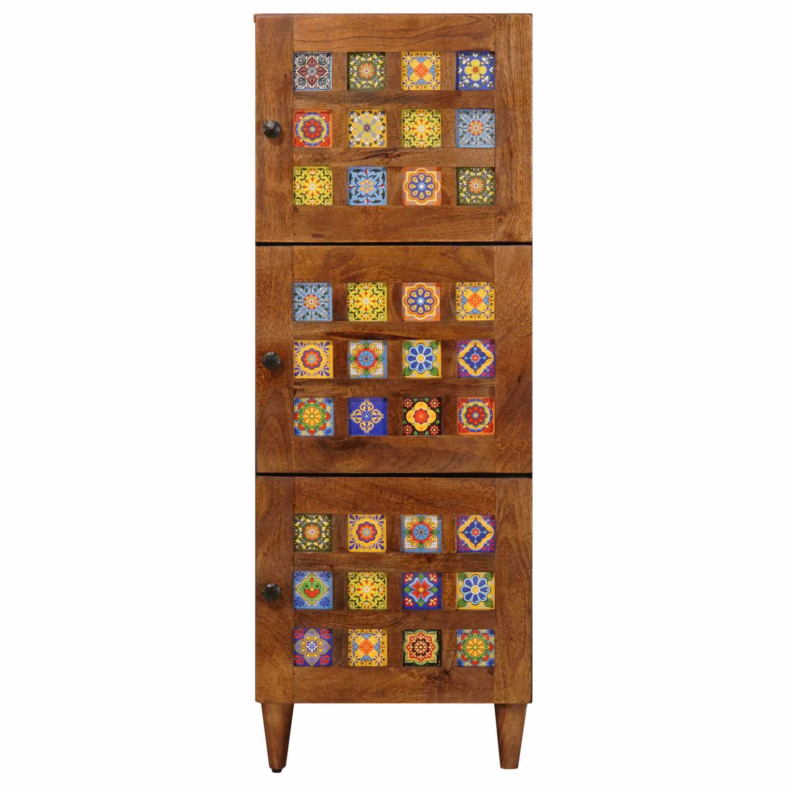 Haut Armoire Noyer 40 x 33 x 110 cm Bois de mangue massif