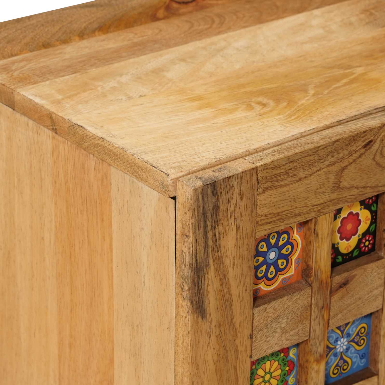 Meuble TV Naturel 105 x 33,5 x 46 cm Bois de mangue massif - XIOS