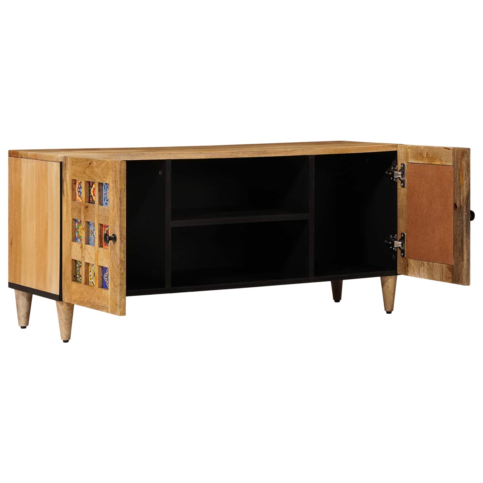 Meuble TV Naturel 105 x 33,5 x 46 cm Bois de mangue massif - XIOS