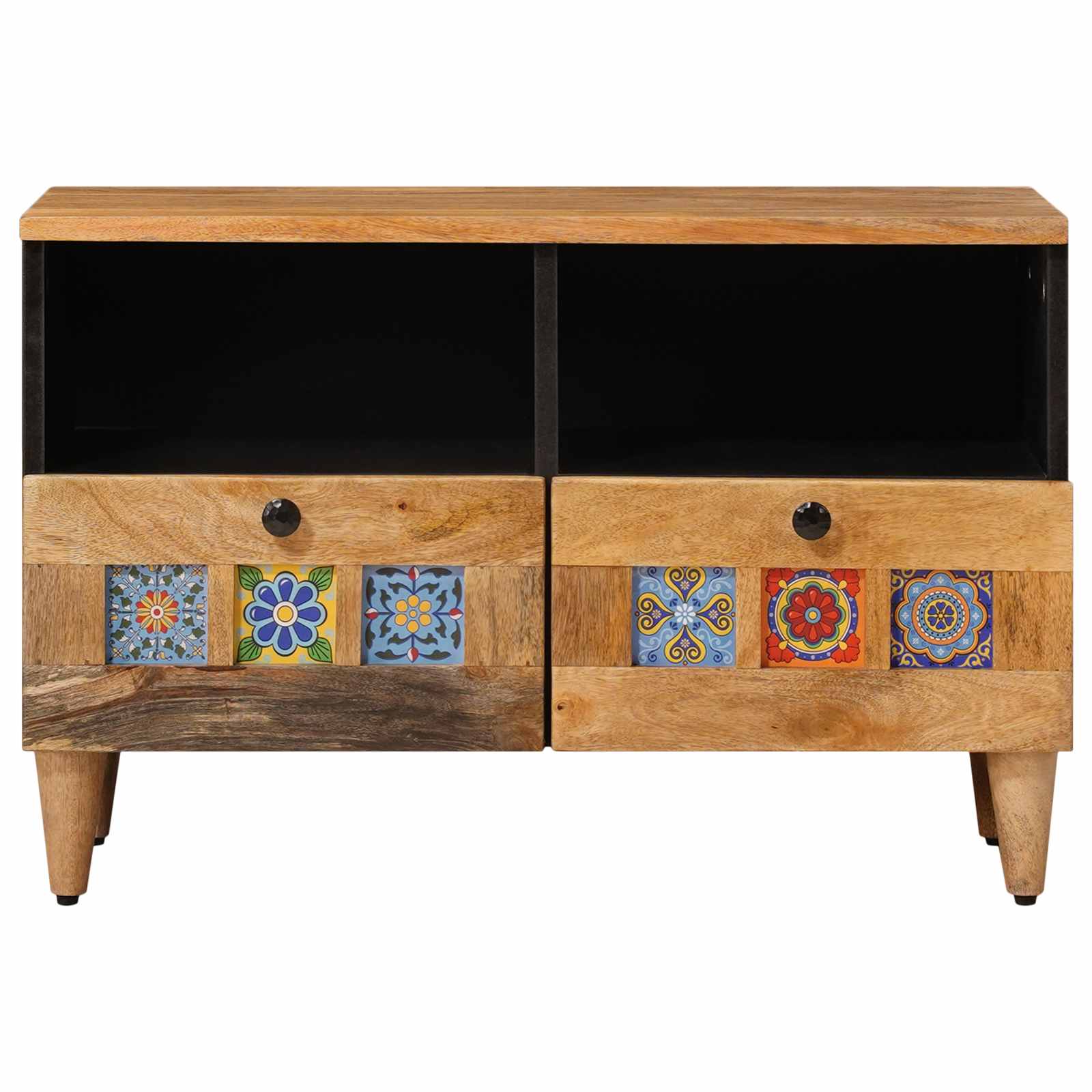 Meuble TV Naturel 70 x 33 x 46 cm Bois de mangue massif - XIOS