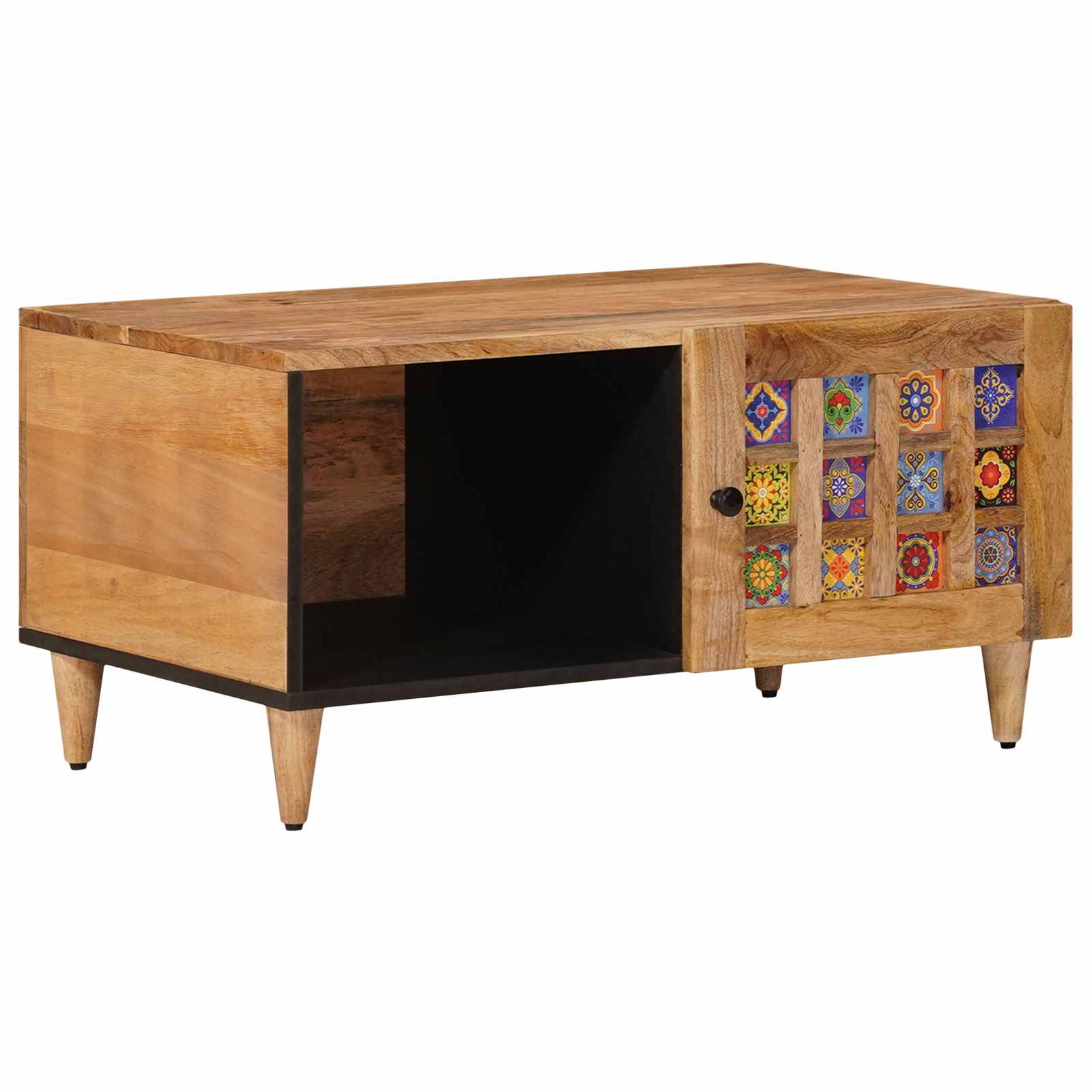 Table basse Naturel 80 x 50 x 40 cm Bois de mangue massif - XIOS