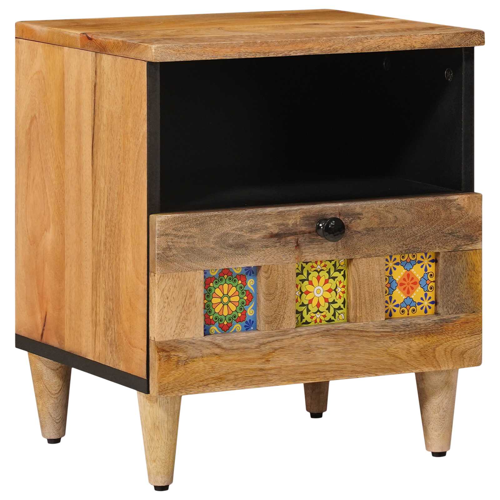 Cabinet de chevet Naturel 40 x 33 x 46 cm Bois de mangue massif - XIOS
