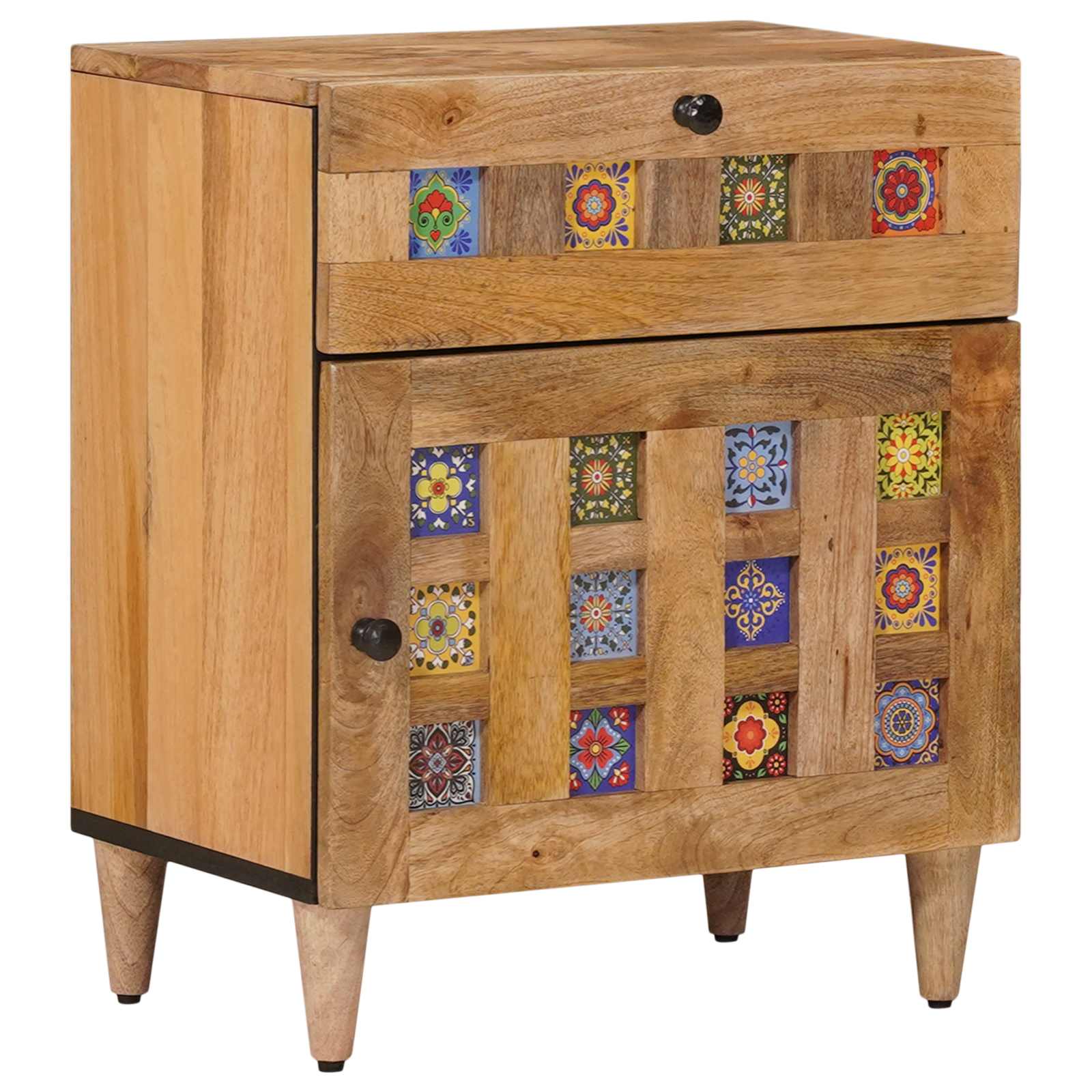 Cabinet de chevet Naturel 50 x 33 x 60 cm Bois de mangue massif - XIOS