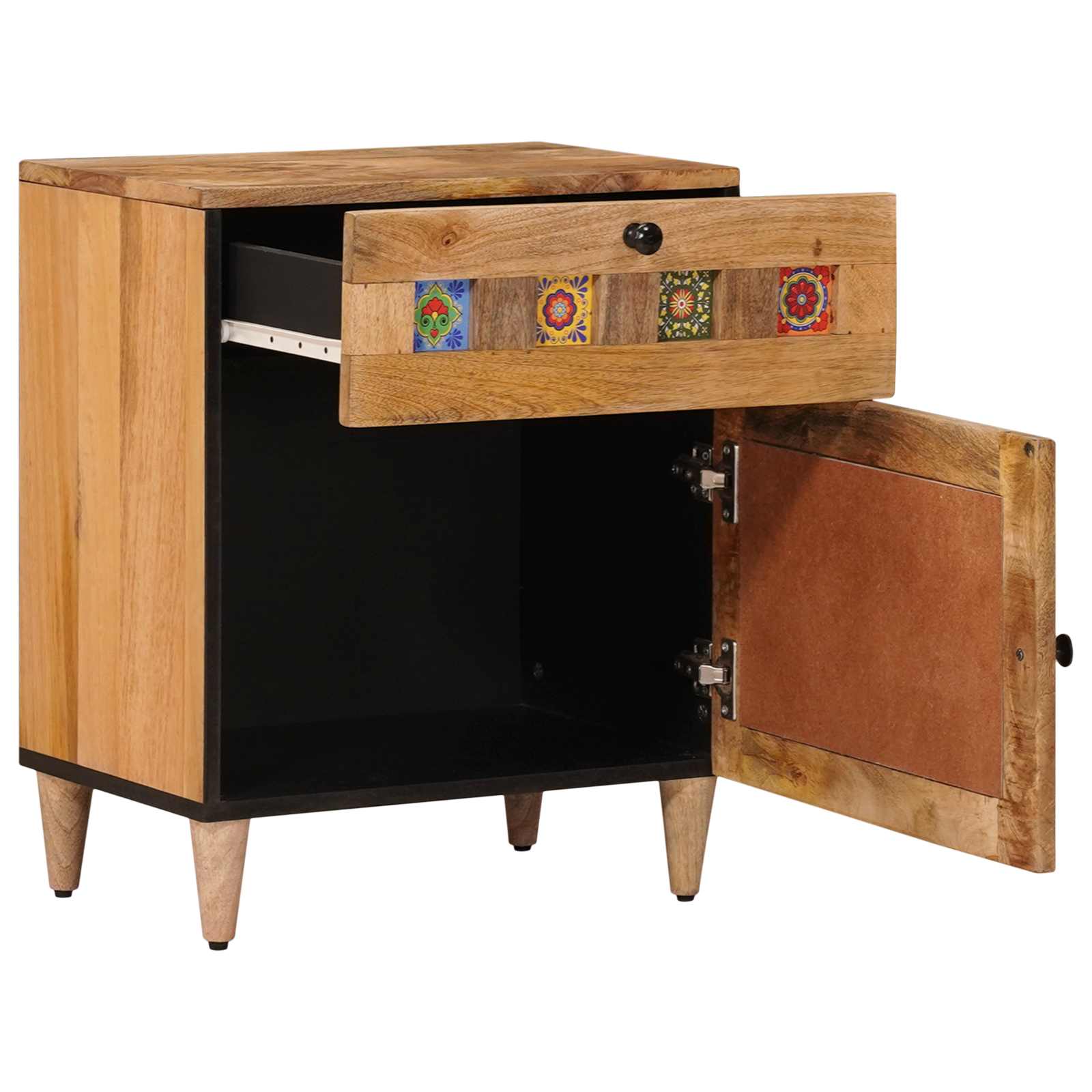 Cabinet de chevet Naturel 50 x 33 x 60 cm Bois de mangue massif - XIOS