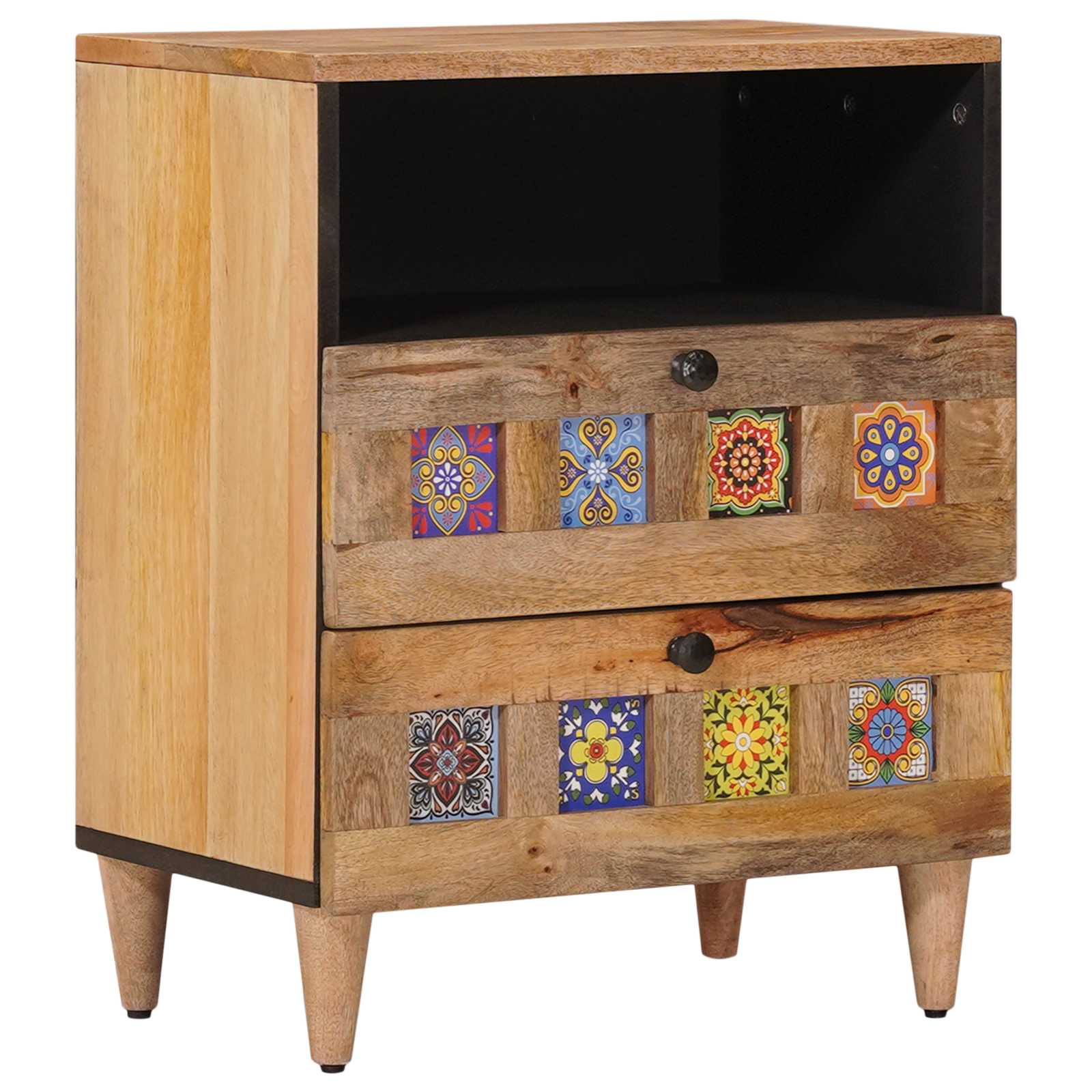 Cabinet de chevet Naturel 50 x 33 x 62 cm Bois de mangue massif - XIOS