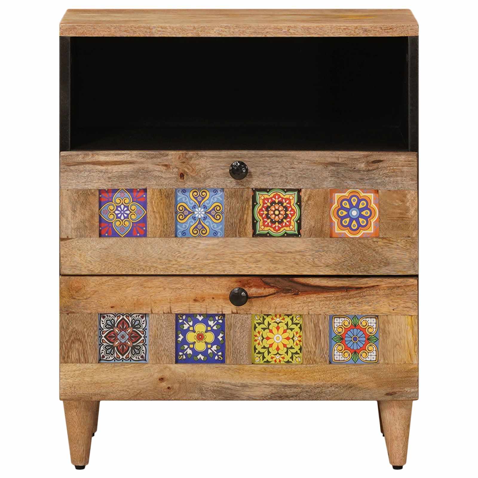 Cabinet de chevet Naturel 50 x 33 x 62 cm Bois de mangue massif - XIOS