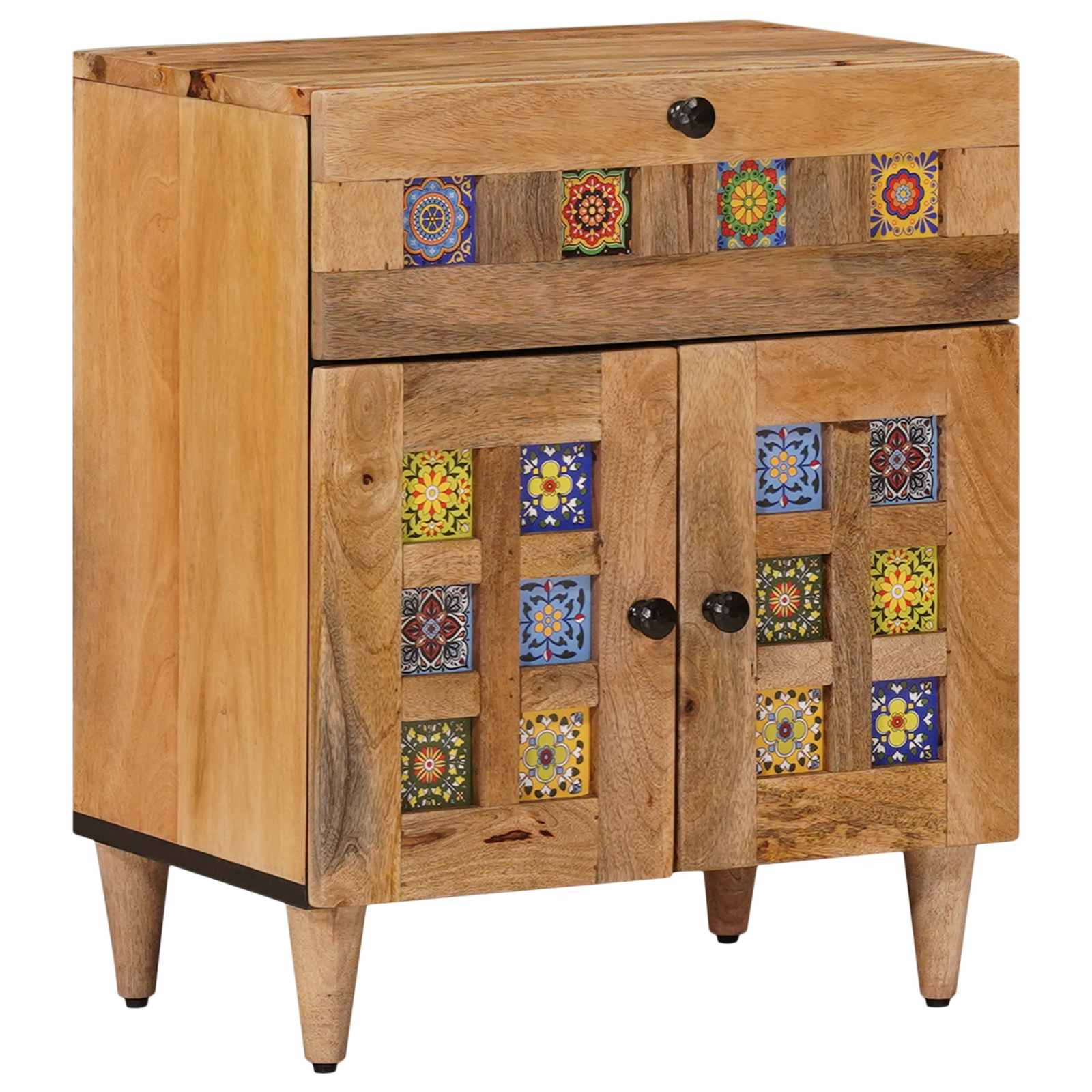 Cabinet de chevet Naturel 50 x 33 x 60 cm Bois de mangue massif - XIOS