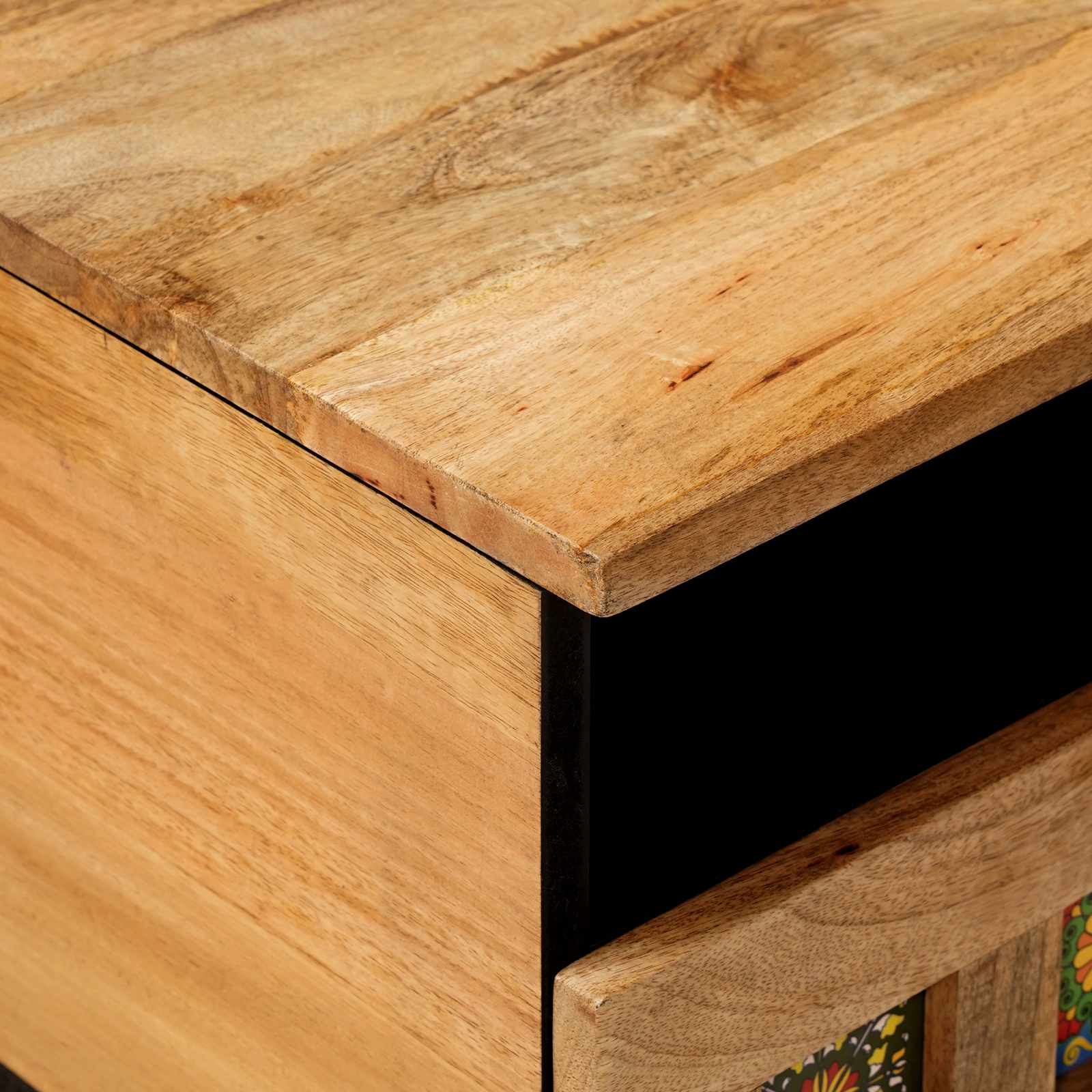 Table basse Naturel 80 x 54 x 40 cm Bois de mangue massif - XIOS