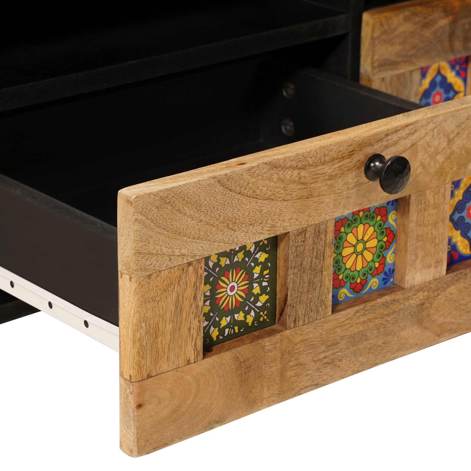 Table basse Naturel 80 x 54 x 40 cm Bois de mangue massif - XIOS