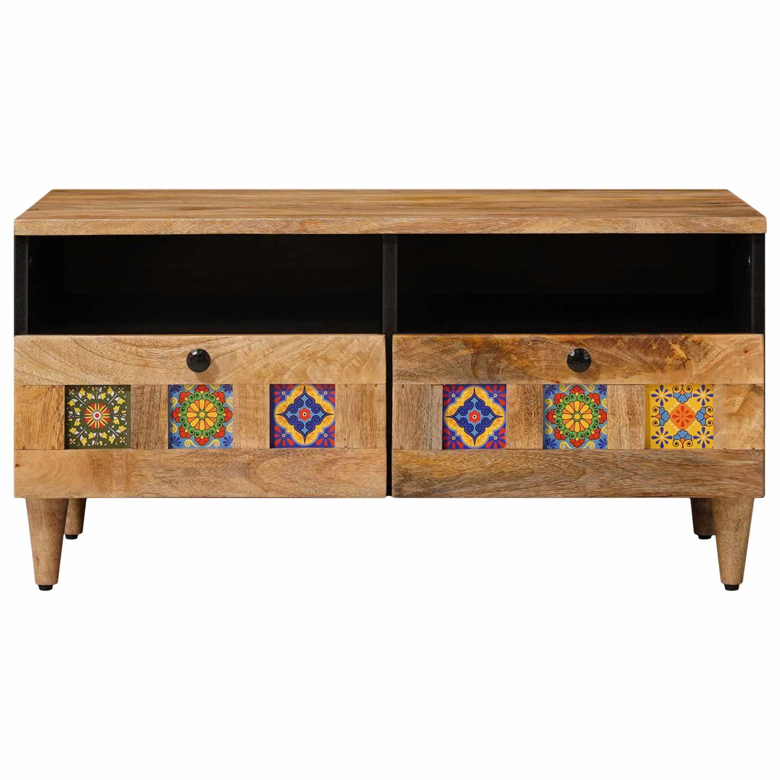 Table basse Naturel 80 x 54 x 40 cm Bois de mangue massif - XIOS