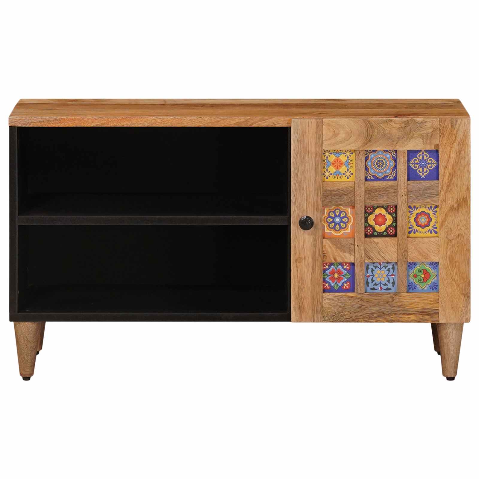 Meuble TV Naturel 80 x 31,5 x 46 cm Bois de mangue massif - XIOS