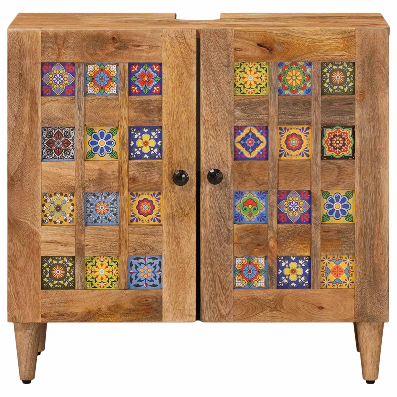 Meuble sous Lavabo de Salle de Bain Naturel 62 x 33 x 58 cm