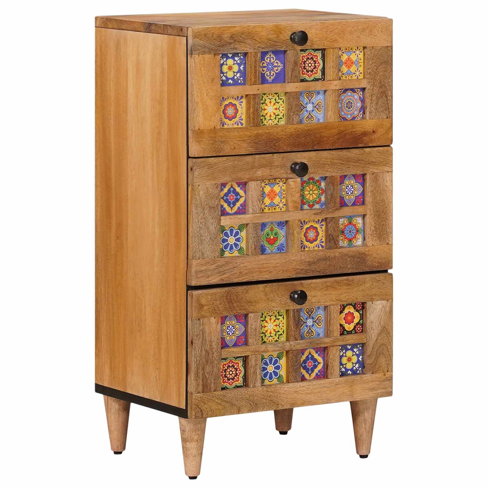 Buffet Naturel 40 x 33,5 x 75 cm Bois de mangue massif - XIOS