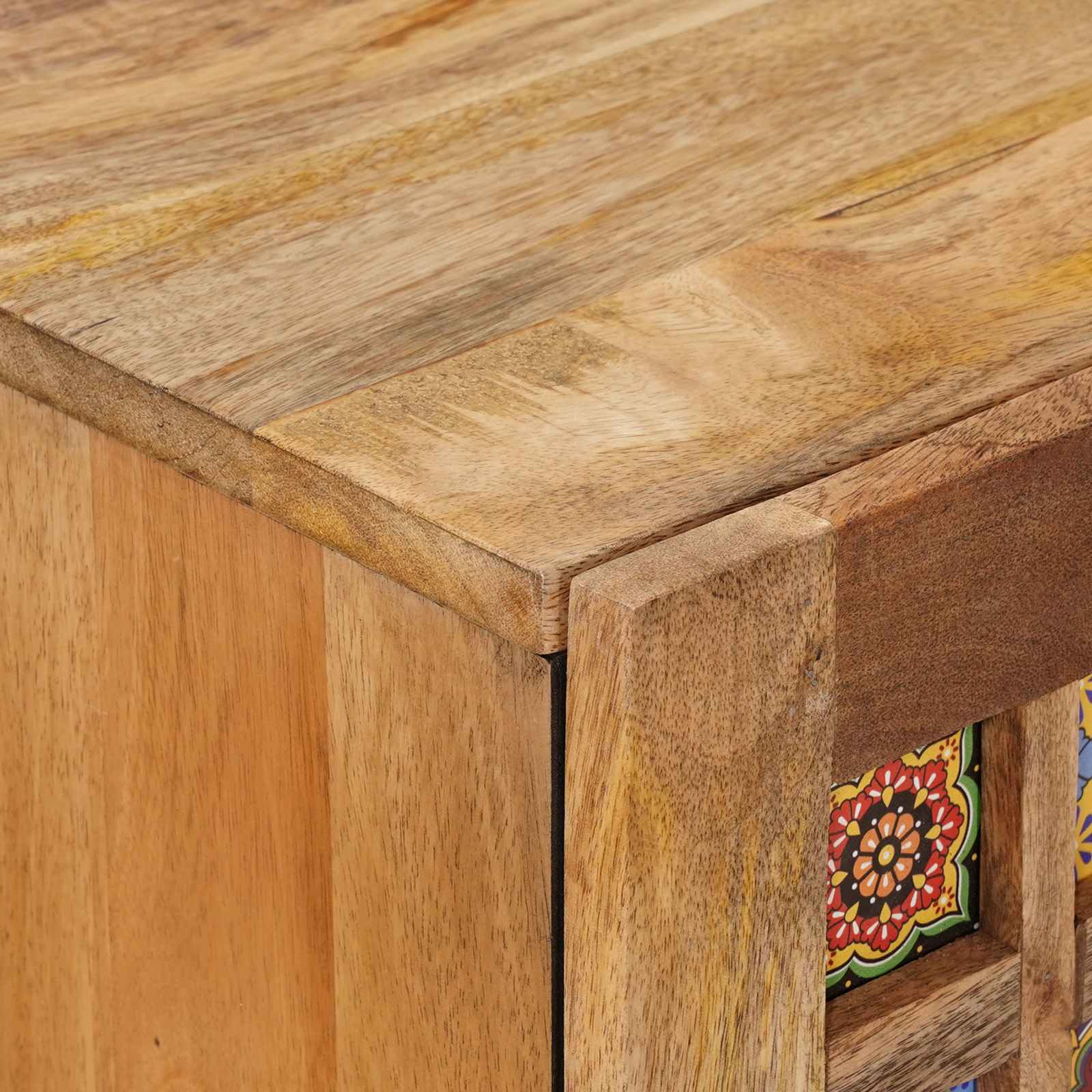 Buffet avec porte Naturel 60 x 33 x 75 cm Bois de mangue massif - XIOS