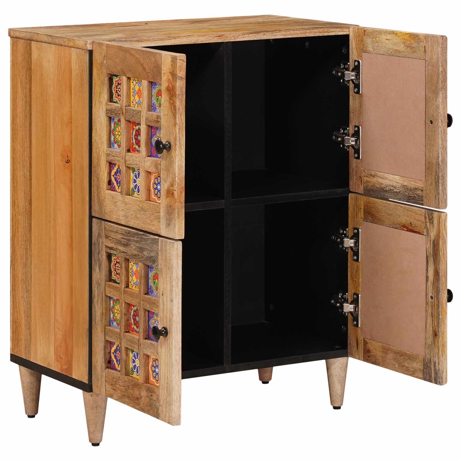 Buffet avec porte Naturel 60 x 33 x 75 cm Bois de mangue massif - XIOS