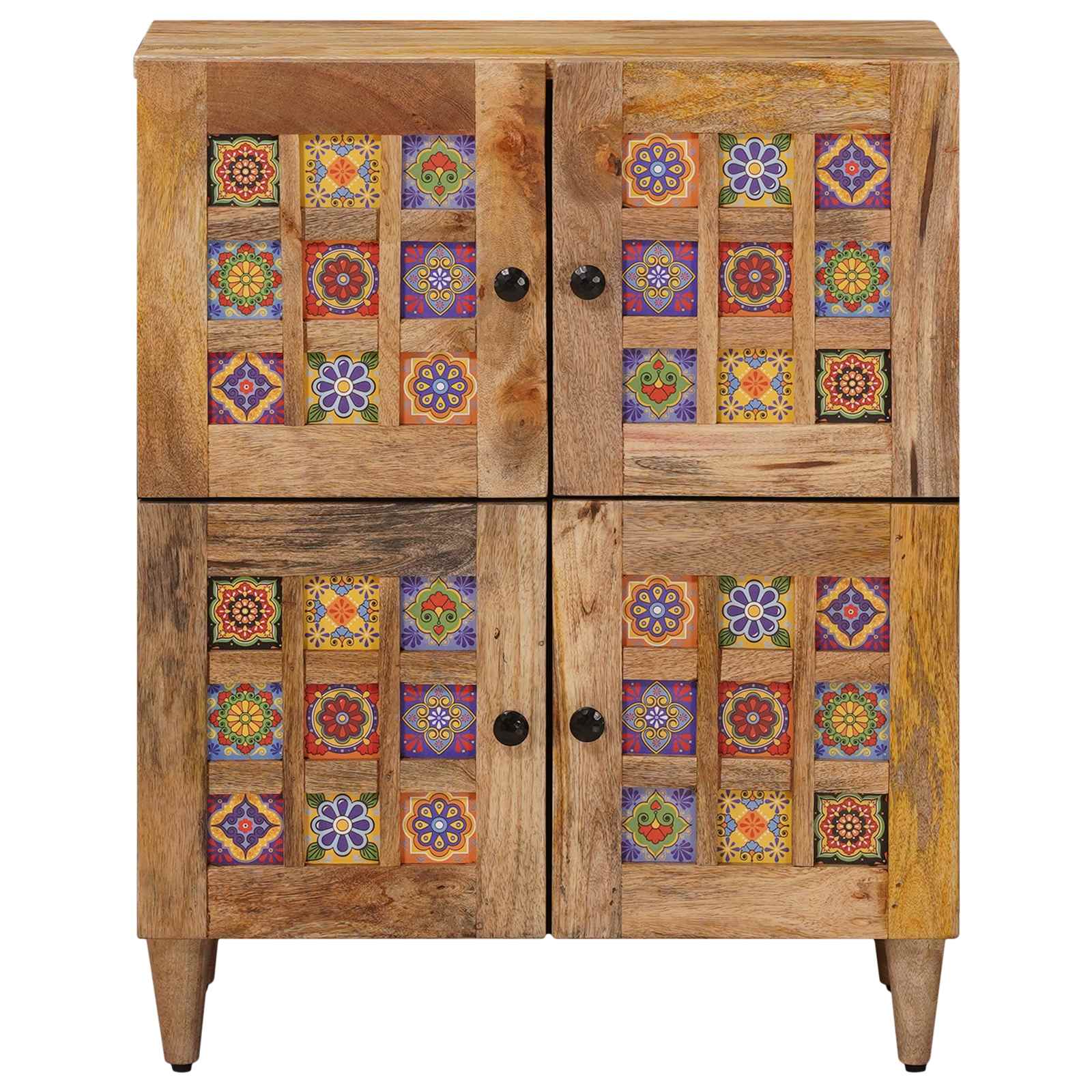Buffet avec porte Naturel 60 x 33 x 75 cm Bois de mangue massif - XIOS