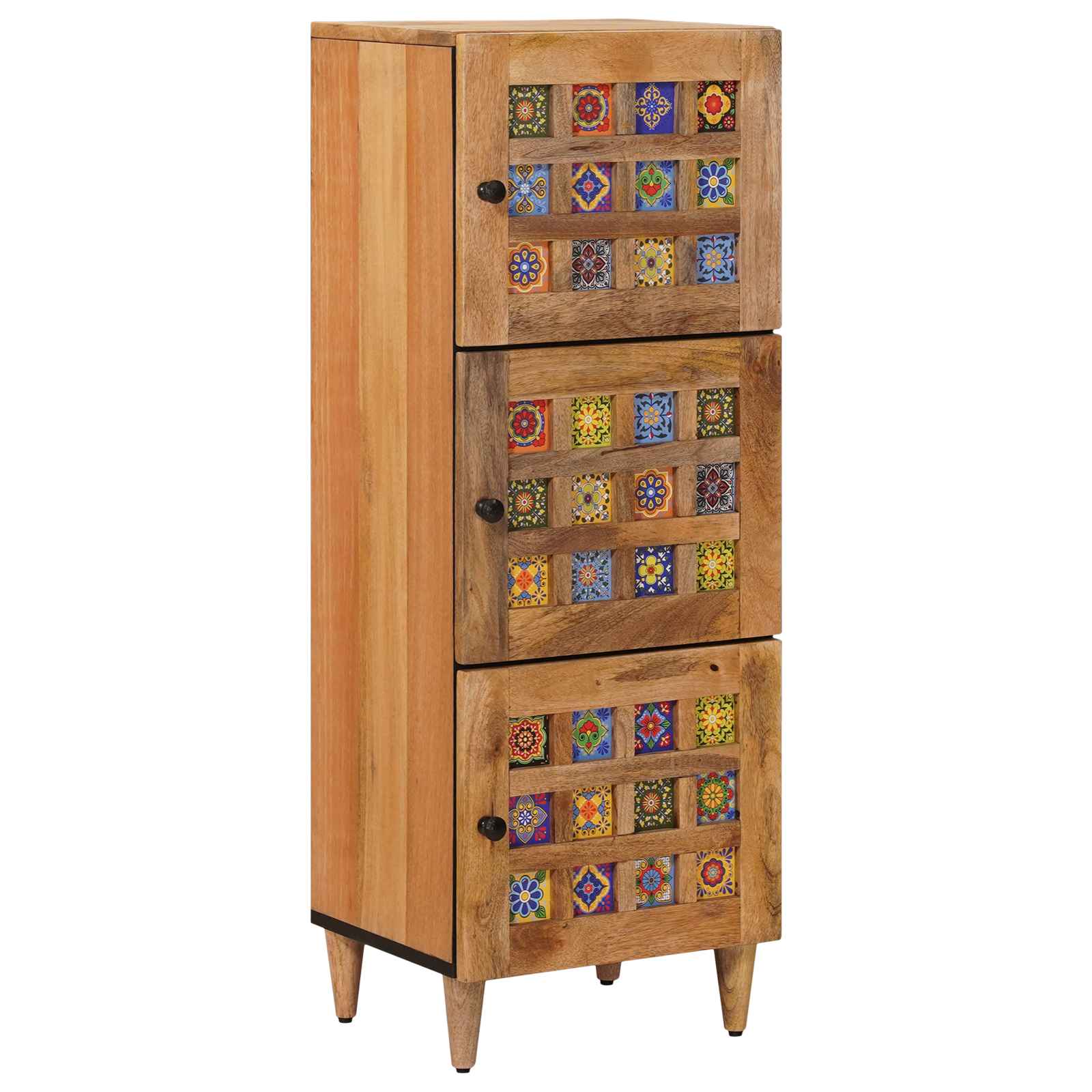 Haut Armoire Naturel 40 x 33 x 110 cm Bois de mangue massif - XIOS