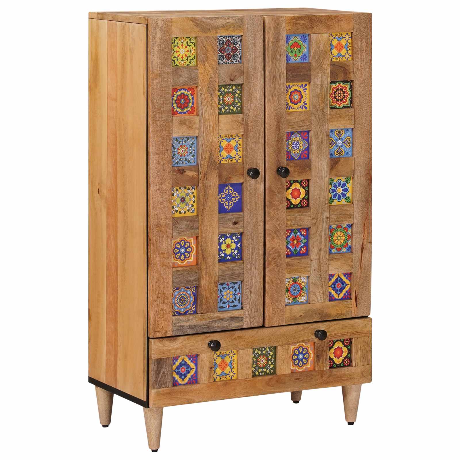 Haut Armoire Naturel 60 x 33,5 x 100 cm Bois de mangue massif - XIOS