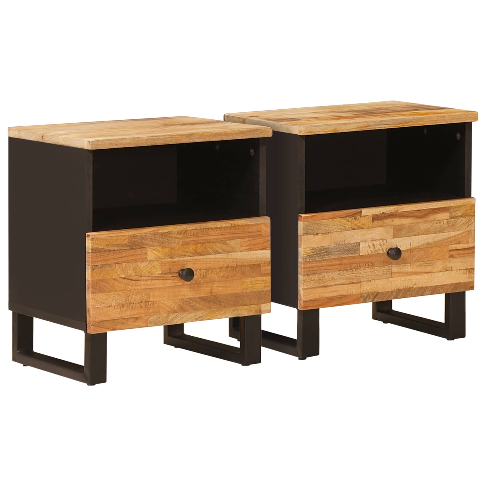 Armoire de lit avec tiroir 2 pcs Marron 40 x 33 x 46 cm - XIOS