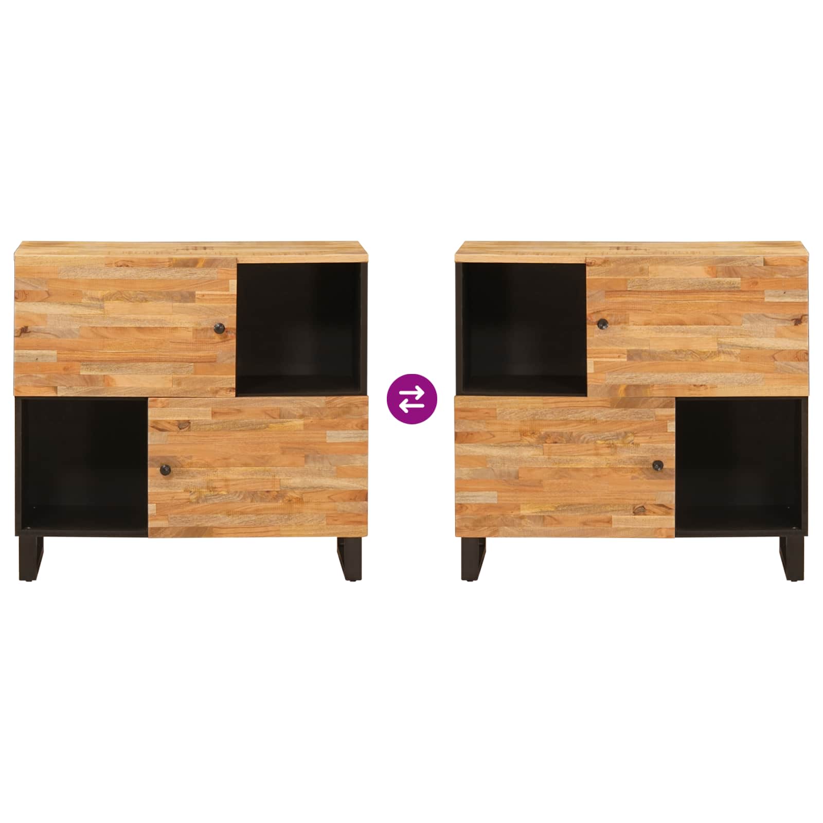Meuble d'appoint Marron 80 x 33 x 75 cm Bois de mangue massif - XIOS