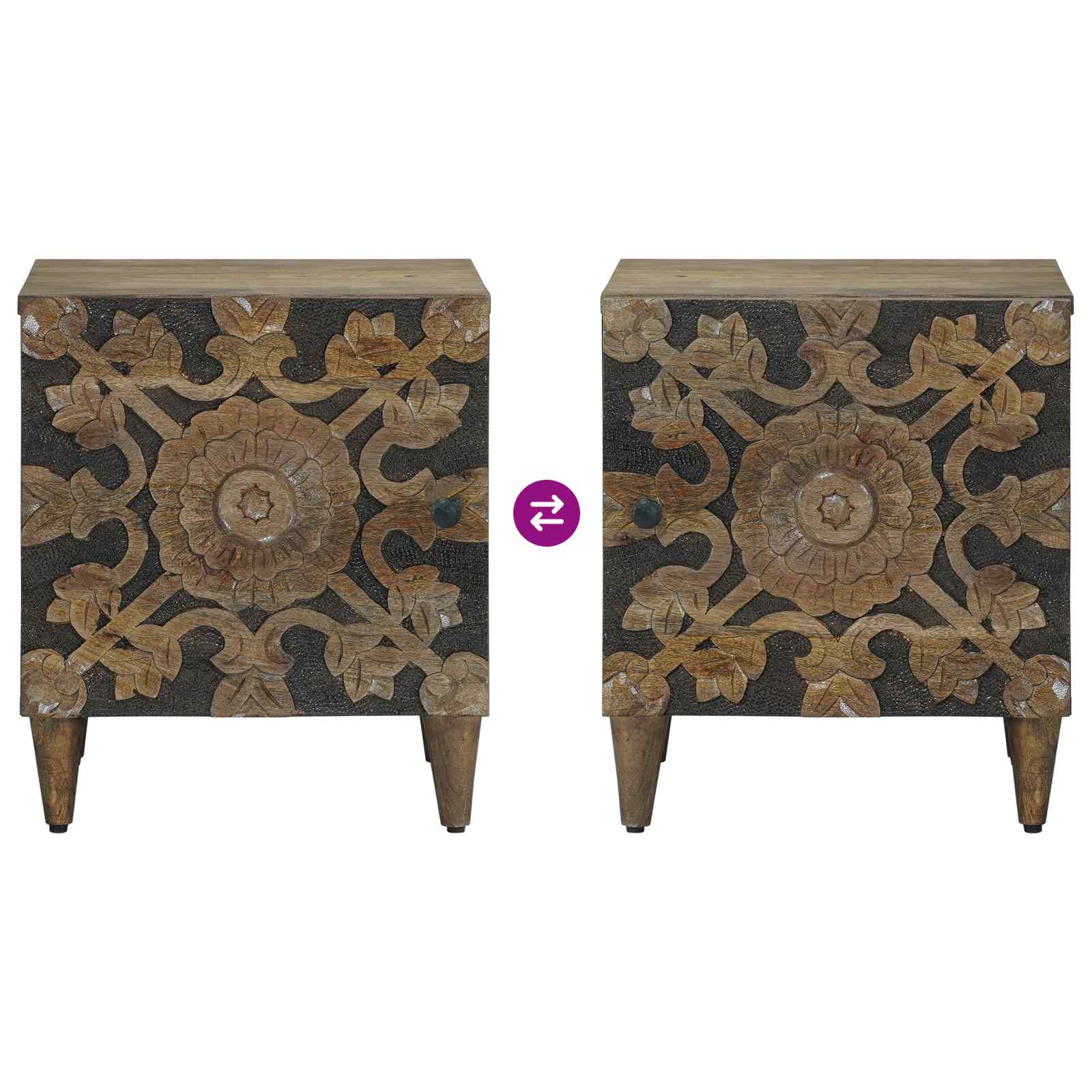Cabinet de chevet Marron 40 x 33,5 x 46 cm - XIOS
