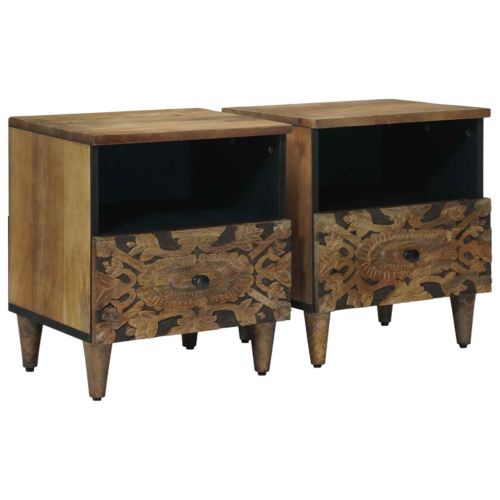 Armoire de lit avec tiroir 2 pcs Marron 40 x 33 x 46 cm - XIOS