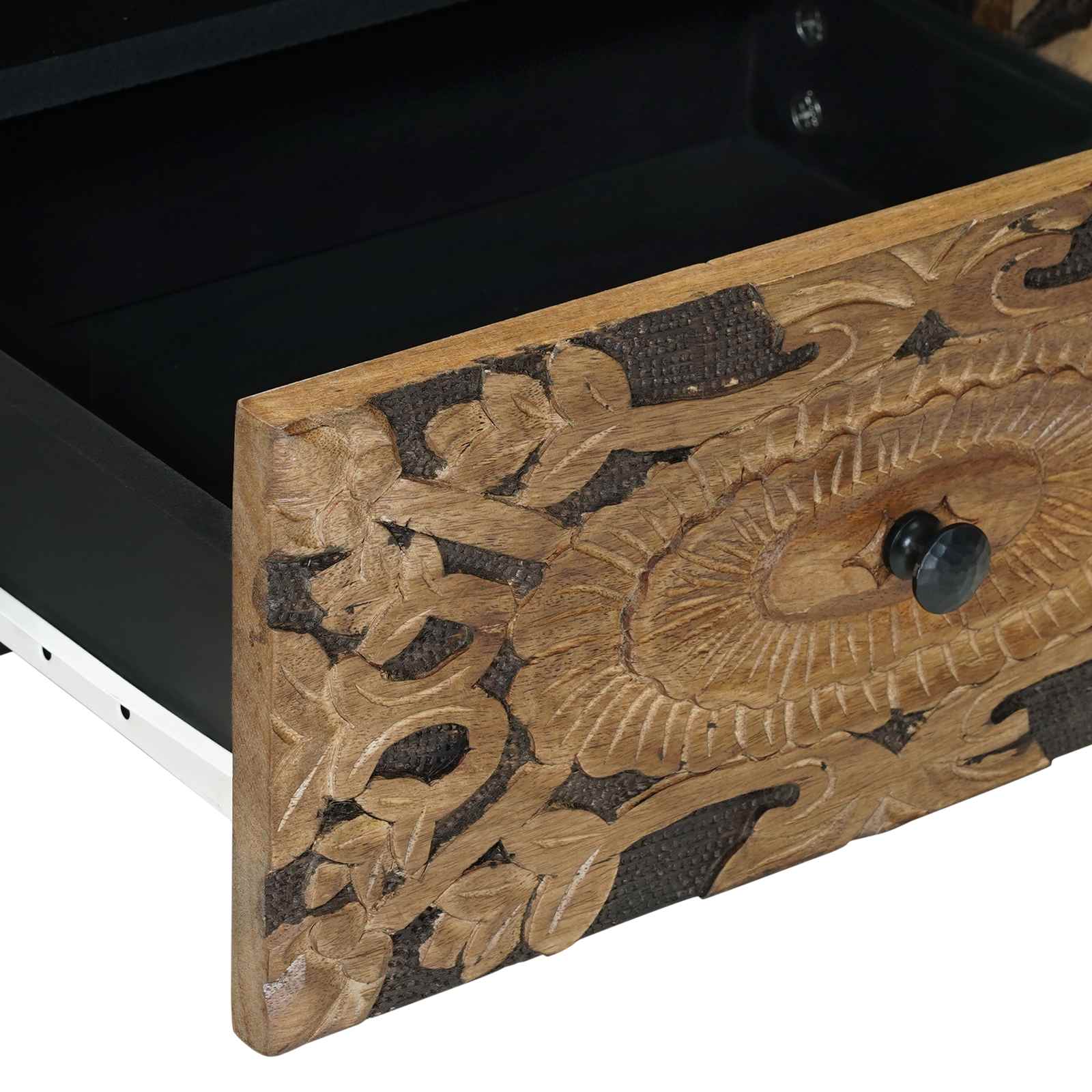 Meuble TV Marron 105 x 33,5 x 46 cm Bois de mangue massif - XIOS