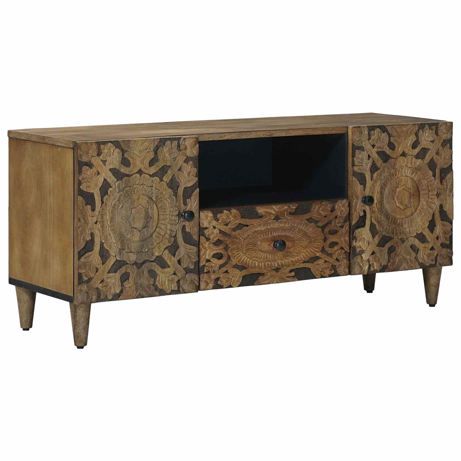 Meuble TV Marron 105 x 33,5 x 46 cm Bois de mangue massif - XIOS