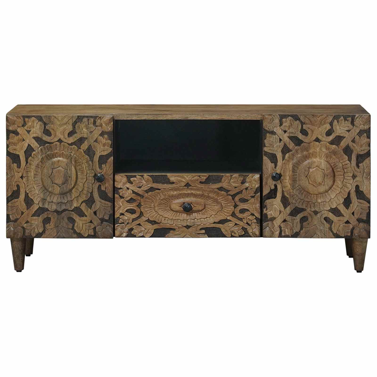 Meuble TV Marron 105 x 33,5 x 46 cm Bois de mangue massif - XIOS