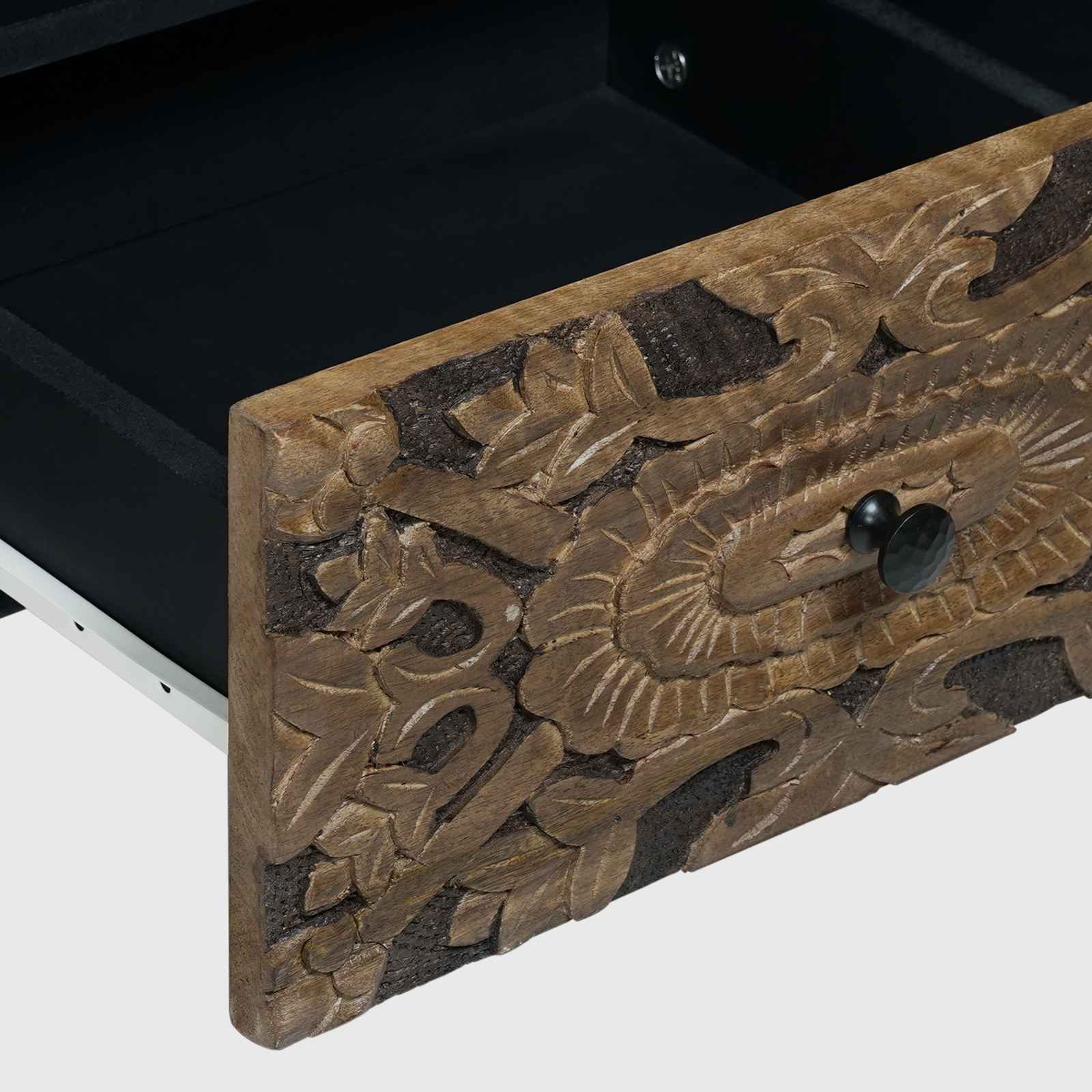 Meuble TV Marron 100 x 33,5 x 46 cm Bois de mangue massif - XIOS