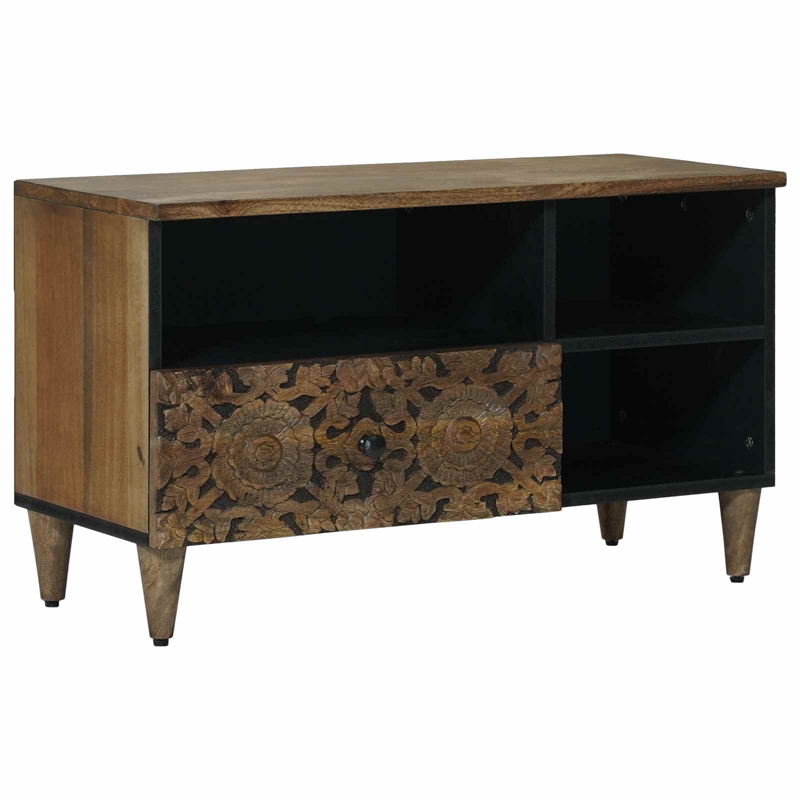 Meuble TV Marron 80 x 33,5 x 46 cm Bois de mangue massif - XIOS