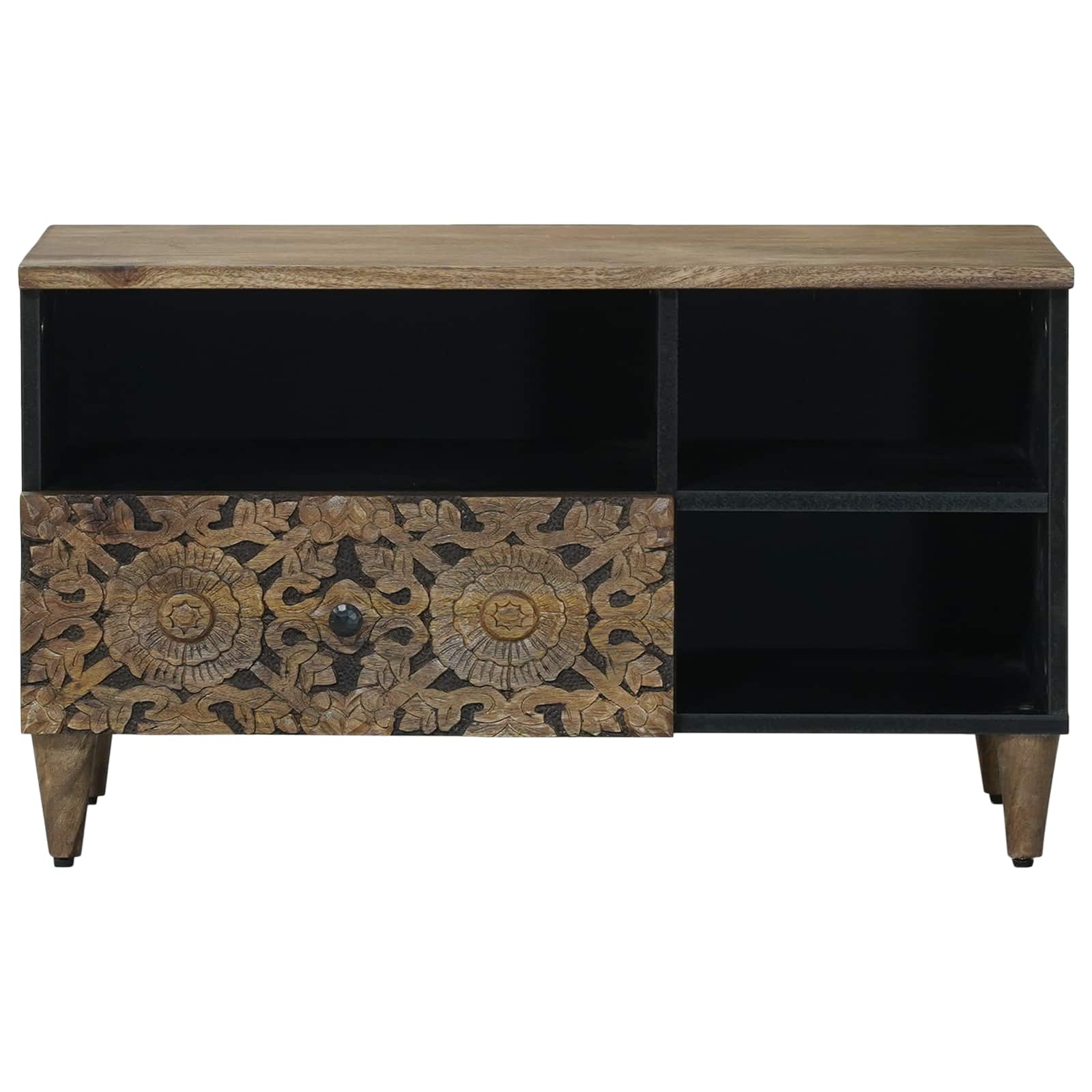 Meuble TV Marron 80 x 33,5 x 46 cm Bois de mangue massif - XIOS