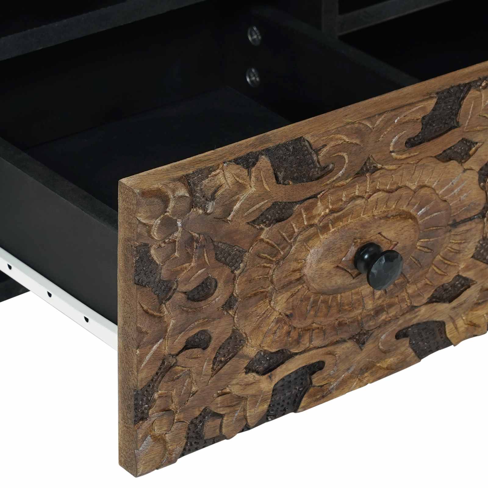 Meuble TV Marron 100 x 33,5 x 46 cm Bois de mangue massif - XIOS