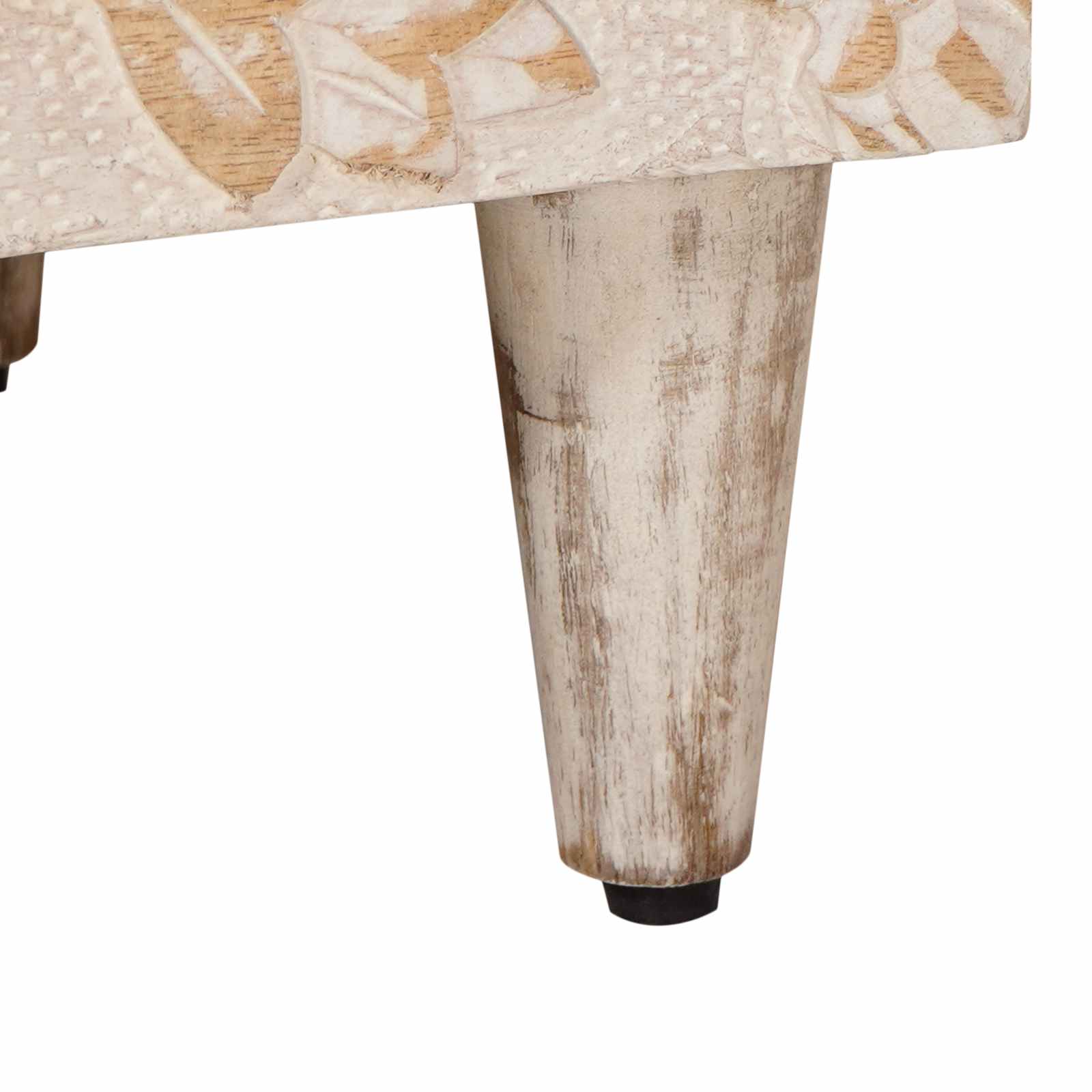 Cabinet de chevet Blanc 40 x 33,5 x 46 cm Bois de mangue massif - XIOS
