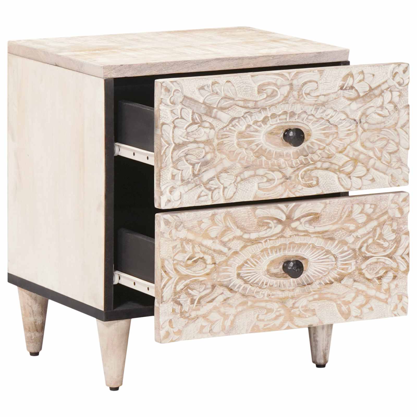 Cabinet de chevet avec tiroir 2 pcs Blanc 40 x 33,5 x 46 cm - XIOS