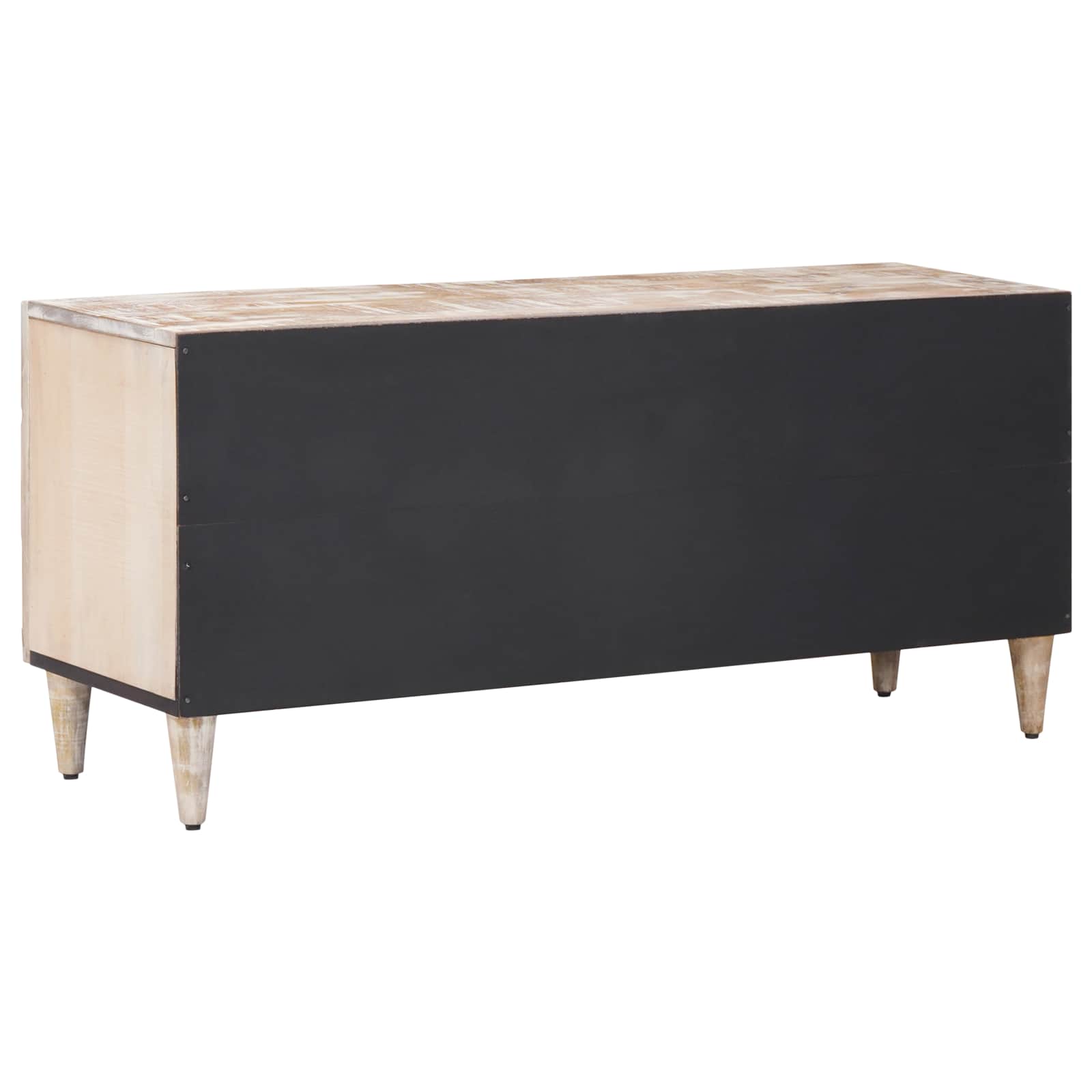 Meuble TV Blanc 105 x 33,5 x 46 cm Bois de mangue massif - XIOS