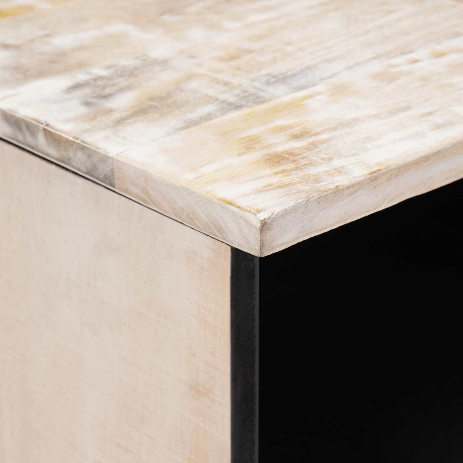 Meuble TV Blanc 70 x 33,5 x 46 cm Bois de mangue massif - XIOS