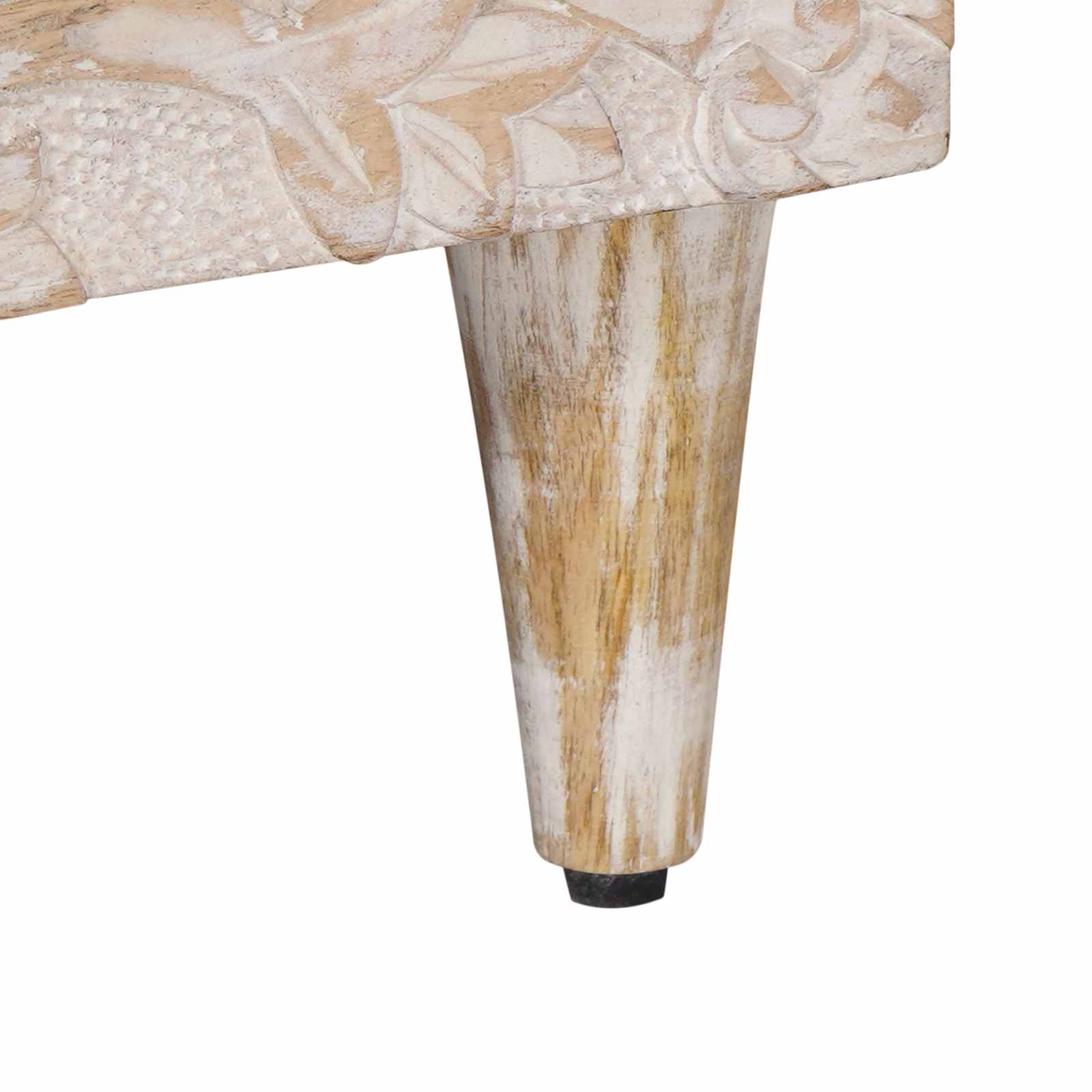 Meuble TV Blanc 70 x 33,5 x 46 cm Bois de mangue massif - XIOS