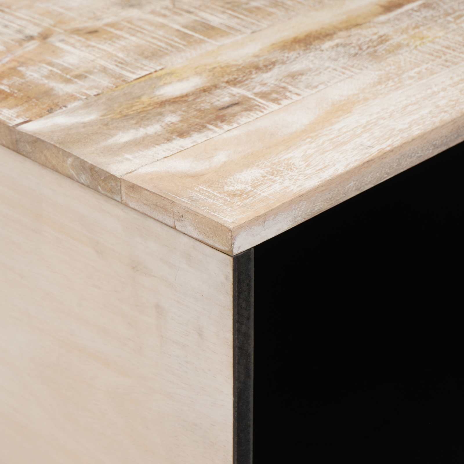 Table basse Blanc 80 x 50 x 40 cm Bois de mangue massif - XIOS