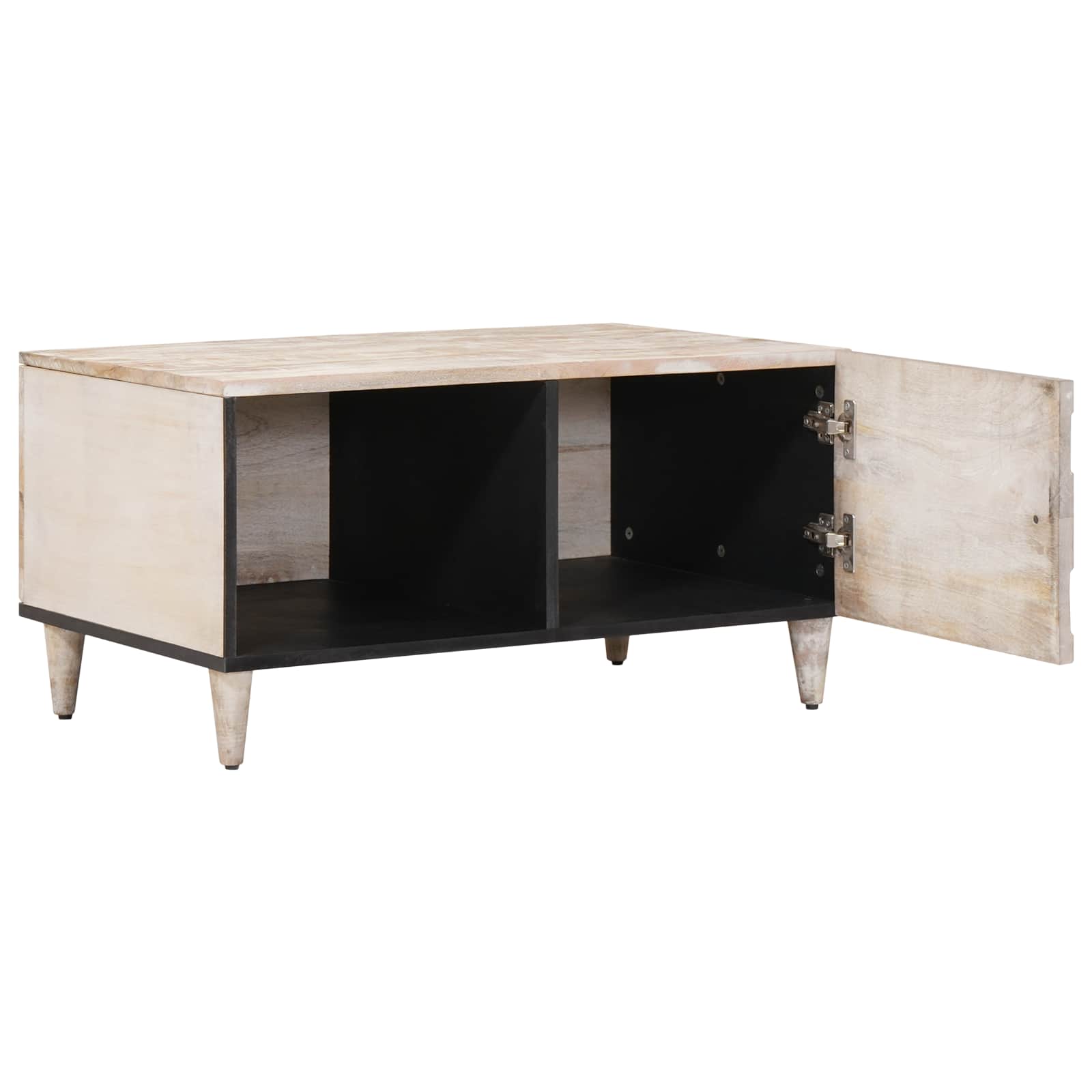 Table basse Blanc 80 x 50 x 40 cm Bois de mangue massif - XIOS