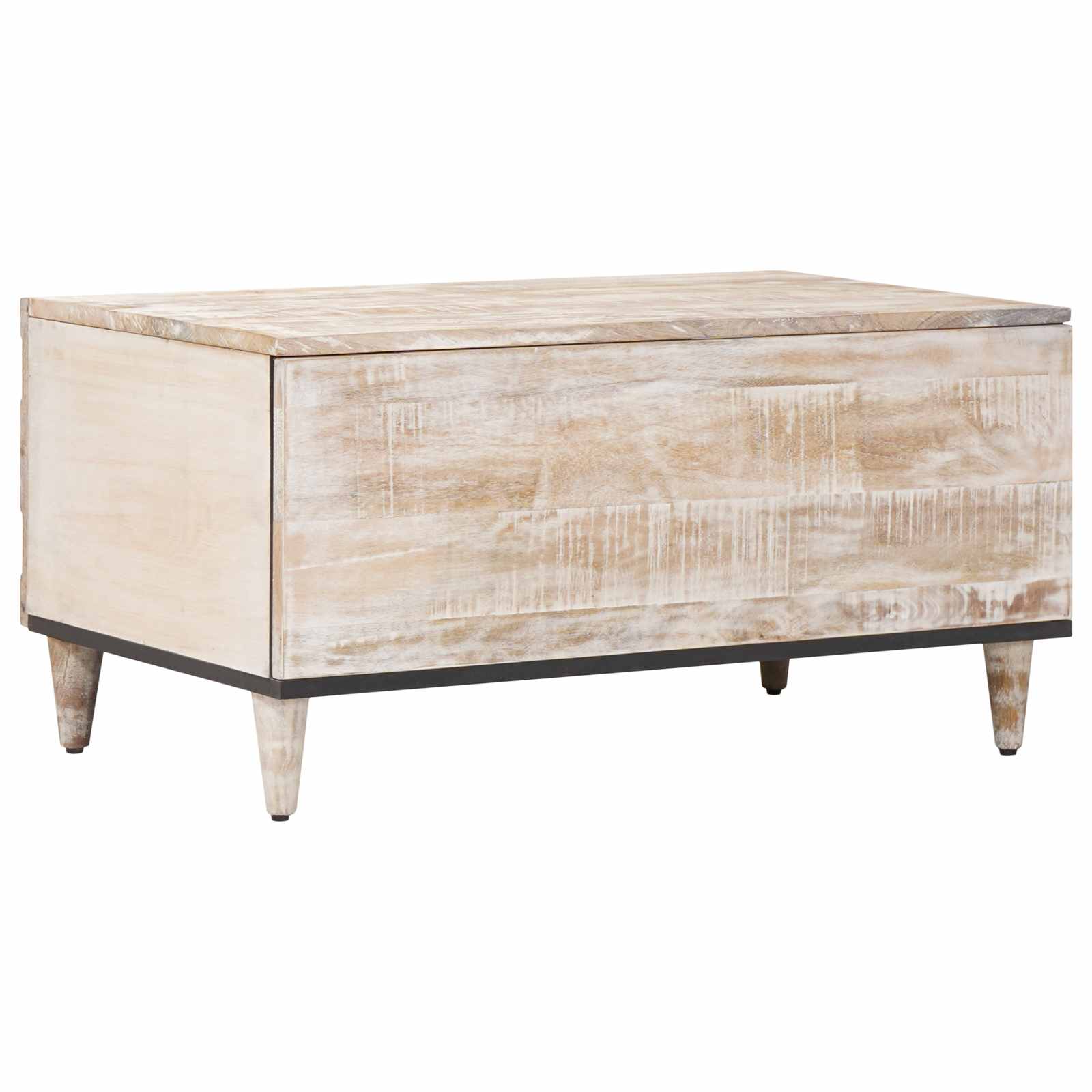 Table basse Blanc 80 x 50 x 40 cm Bois de mangue massif - XIOS